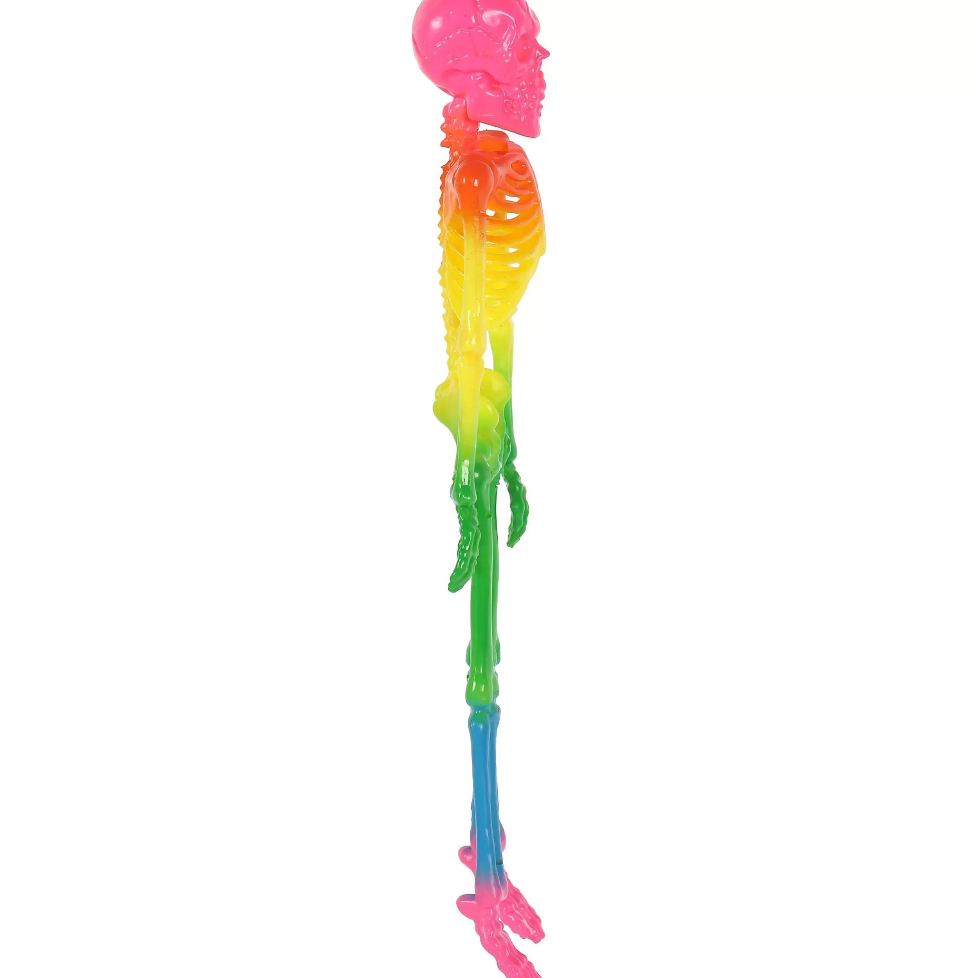 Party City Skeletons | Mini Rainbow Poseable Plastic Hanging Skeleton, 8In