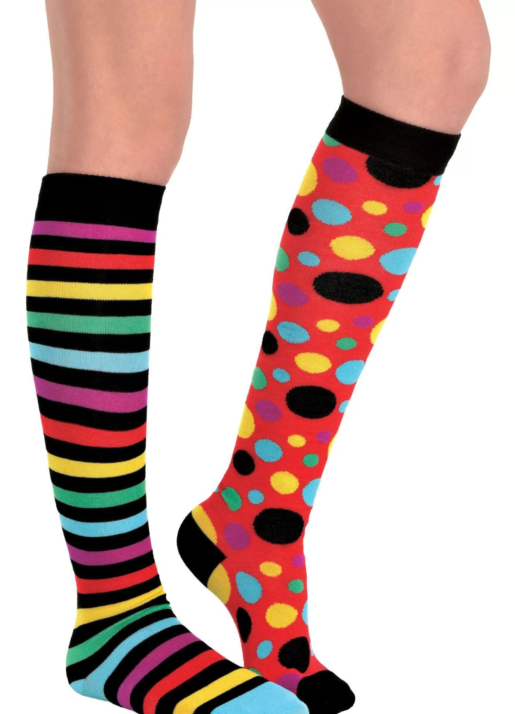 Party City Tights-Mismatched Clown Knee-High Socks