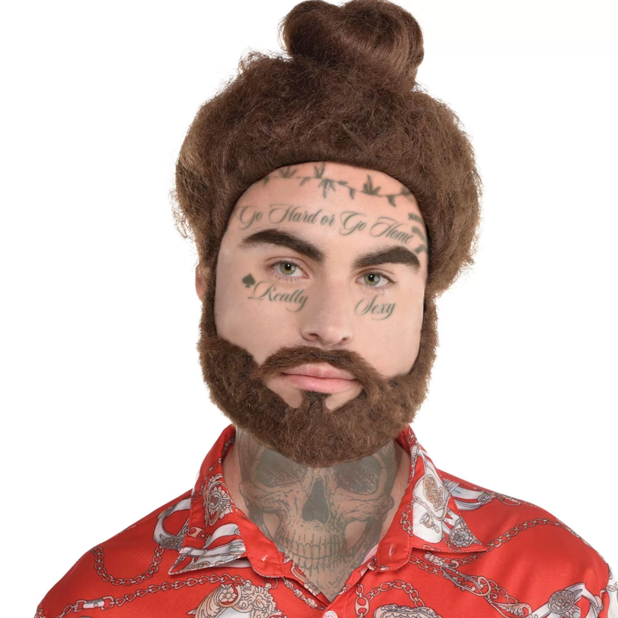 Party City Facial Hair-Music Cloud Rapper Wig & Beard Set