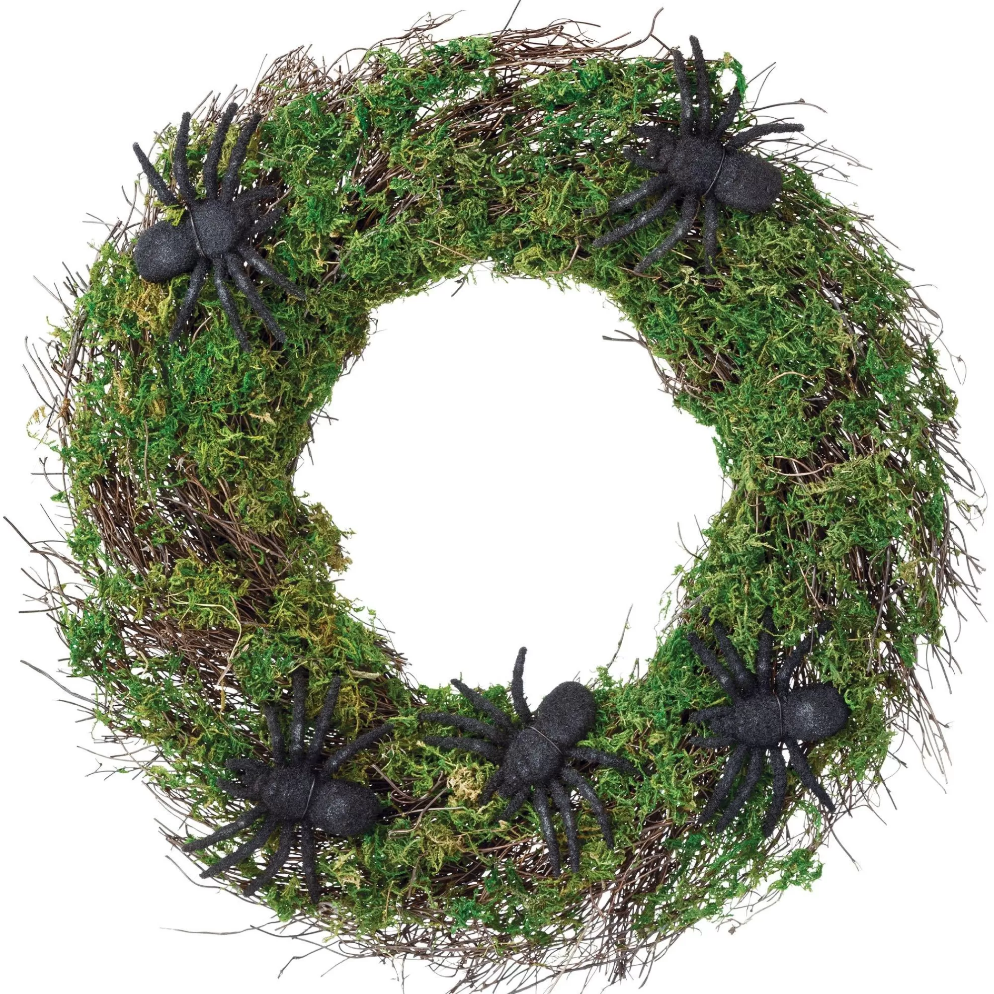 Party City Home Décor | Natural Moss Spider Wreath, 18.5In