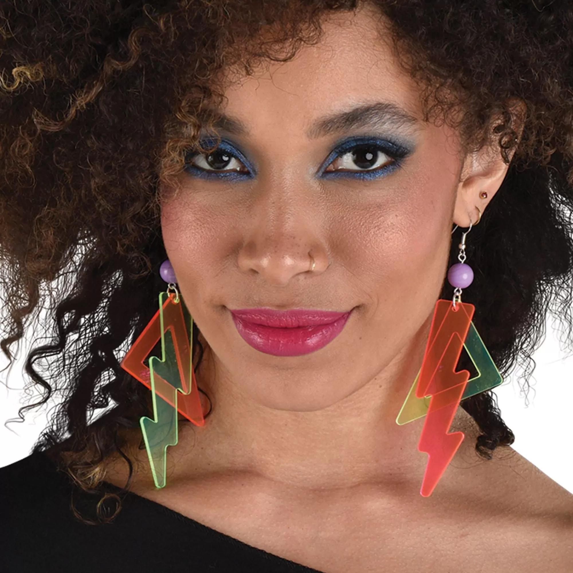 Party City Jewelry-Neon 80S Lightning Bolt Earrings