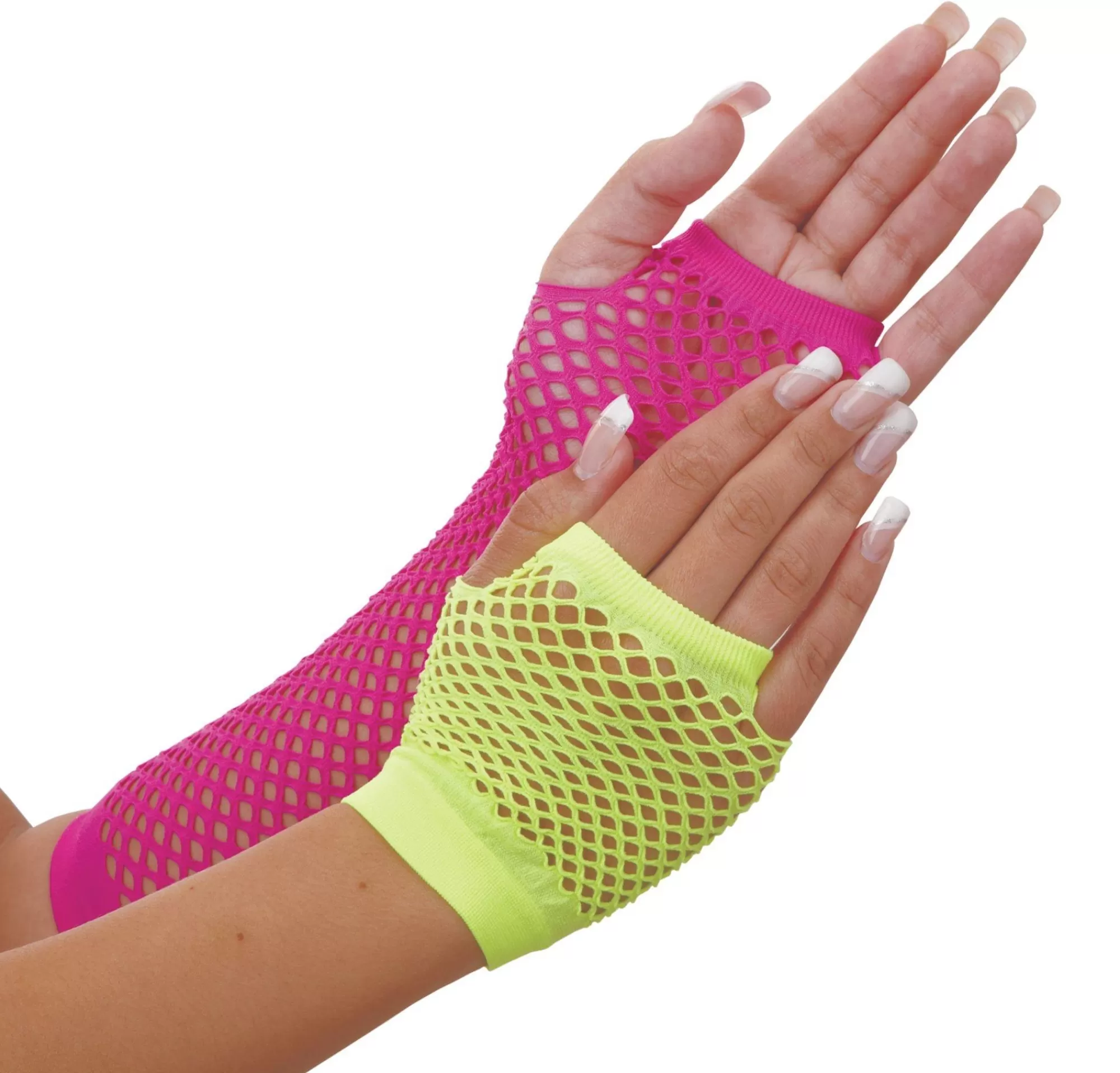 Party City Gloves-Neon Fishnet Gloves