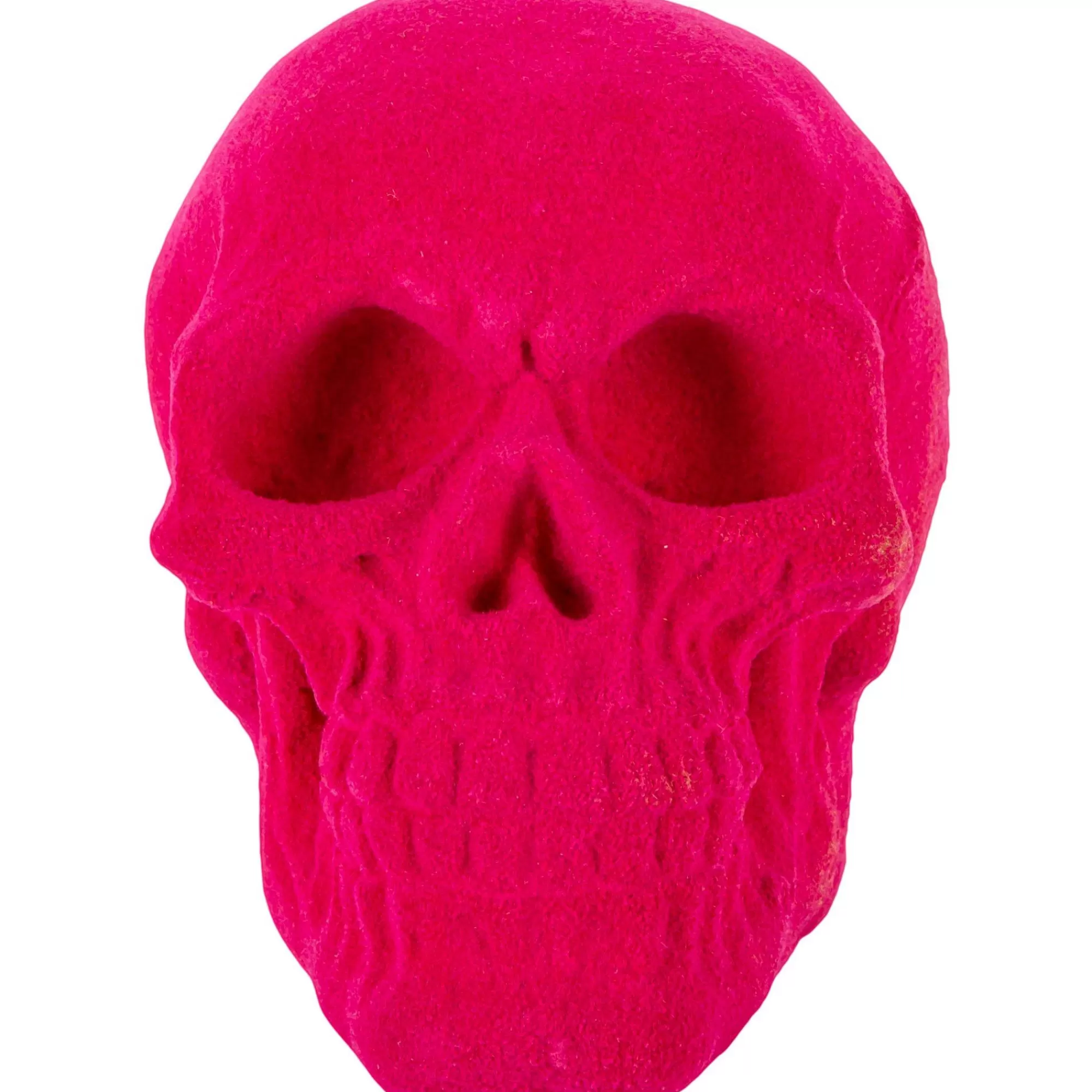 Party City Boneyard Glam | Neon Pink Black Light Reactive Flocked Skull Decoration, 3.46In