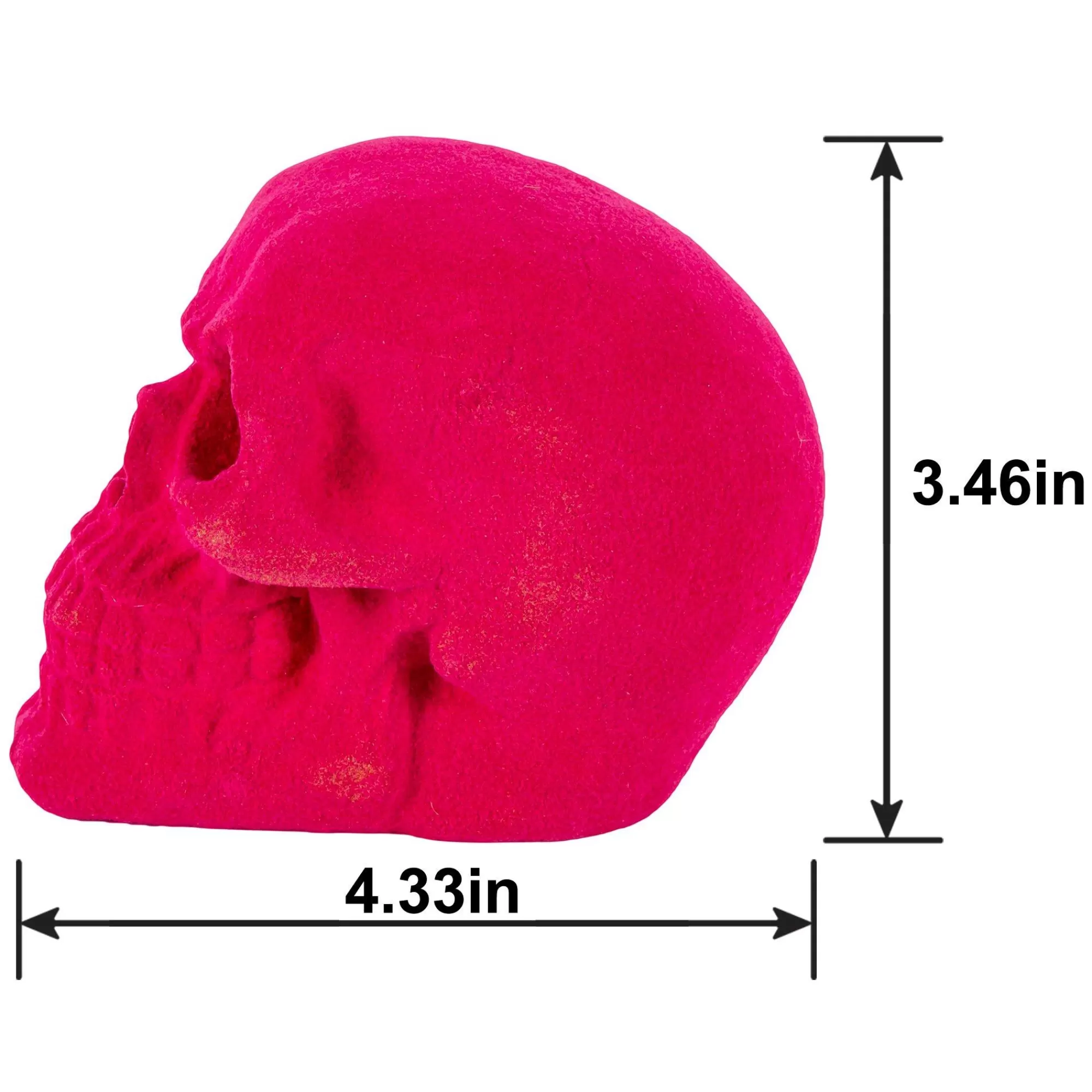 Party City Boneyard Glam | Neon Pink Black Light Reactive Flocked Skull Decoration, 3.46In