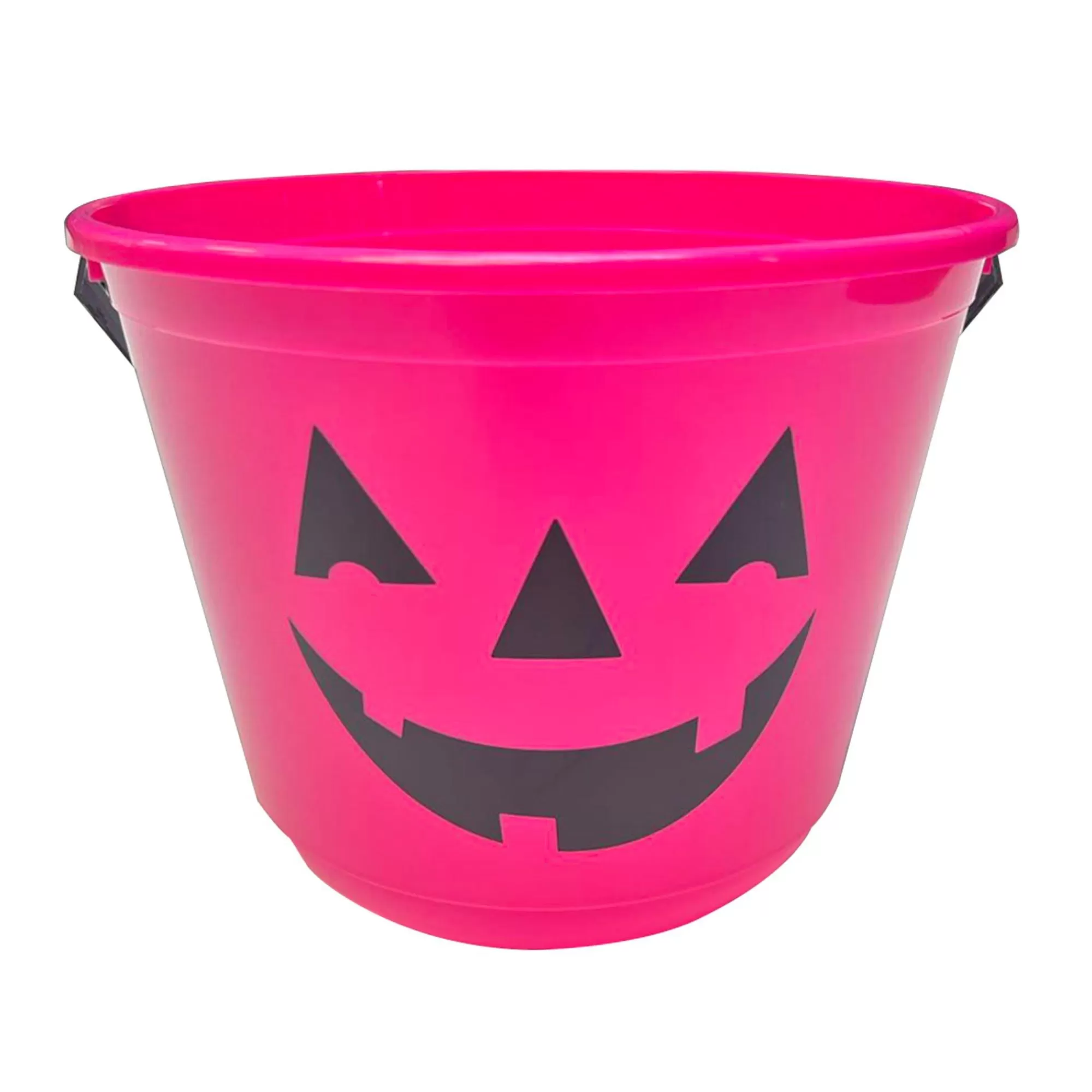 Party City Trick-Or-Treat Bags & Buckets | Neon Pink Black Light Reactive Plastic Pumpkin Bucket, 8.5In X 7In