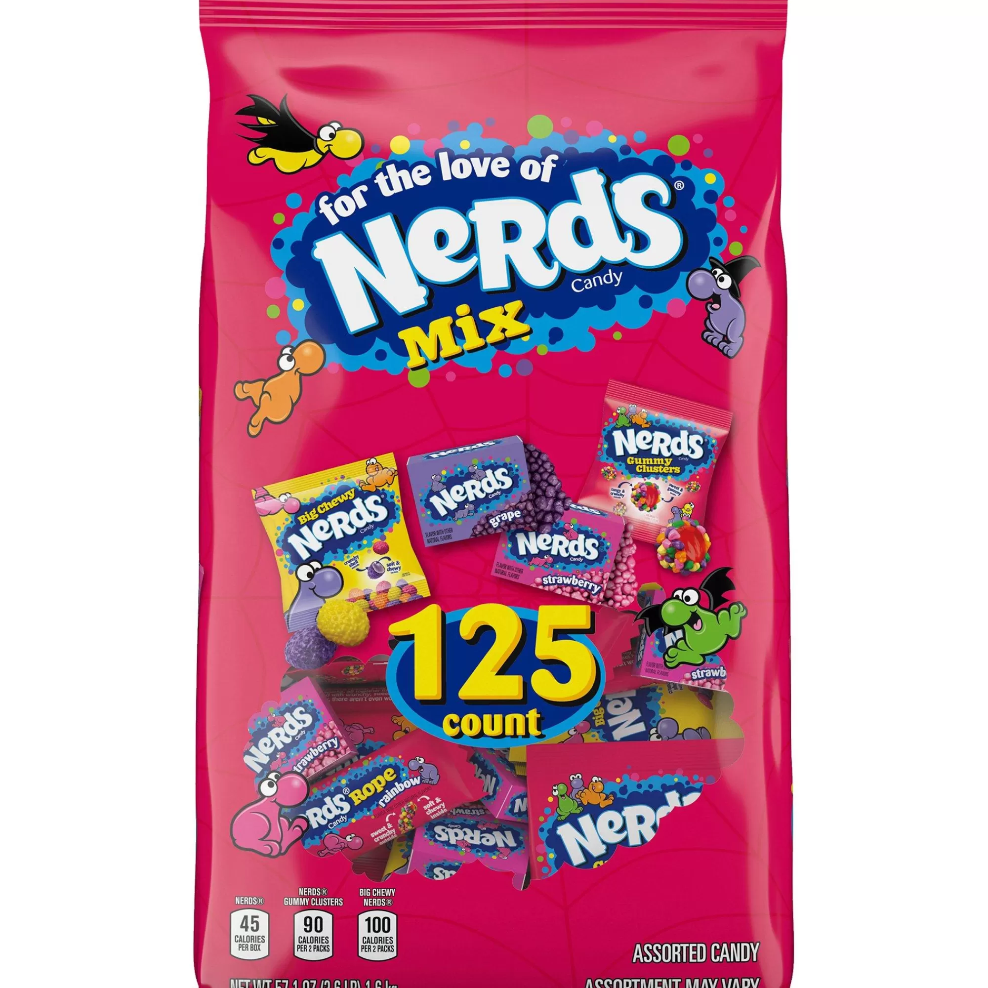 Nestle Trunk Or Treat | Nerds Mix Fun Size Variety Bag, 57.1Oz, 125Pc