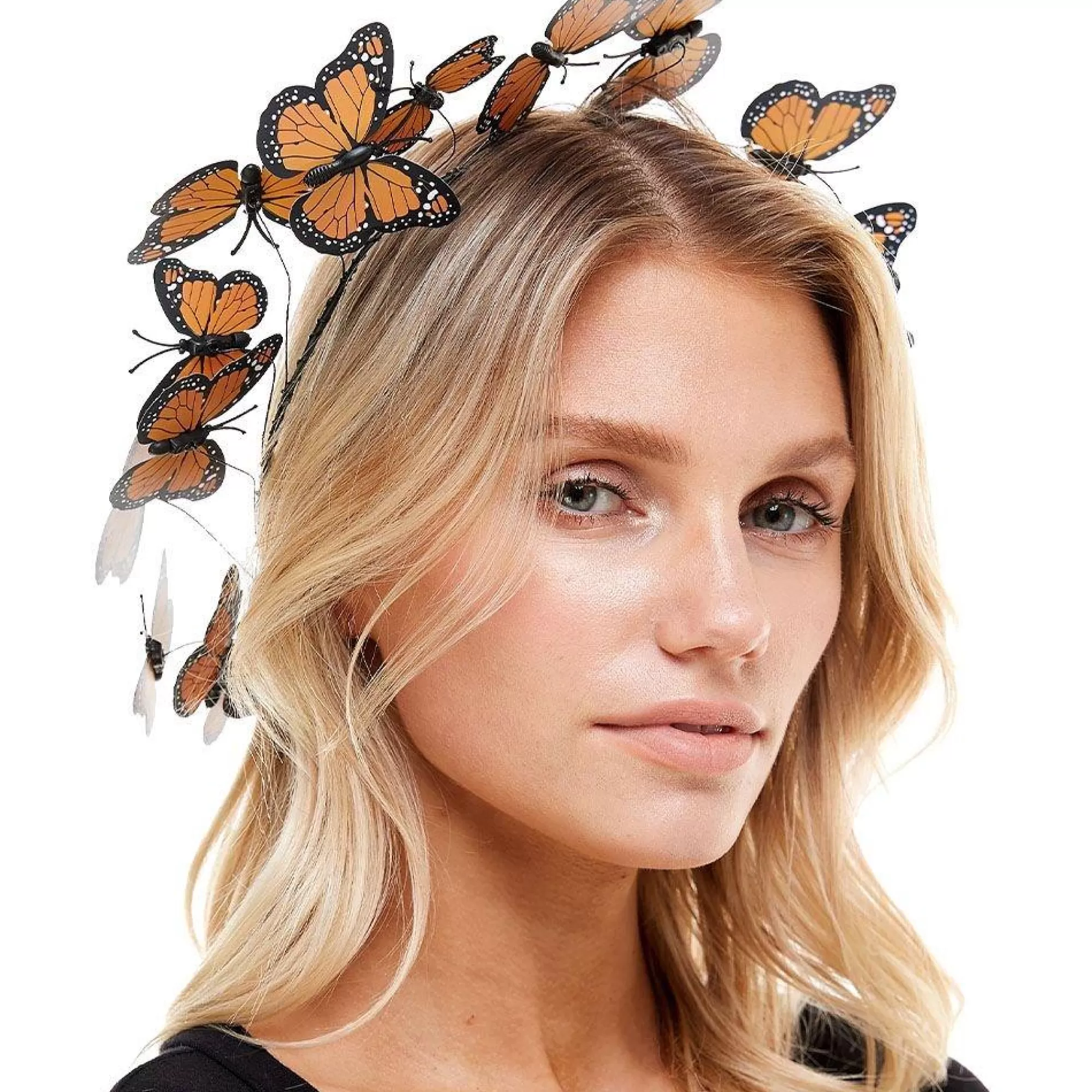 Party City Headbands, Tails-Orange Butterflies Headband - Day Of The Dead