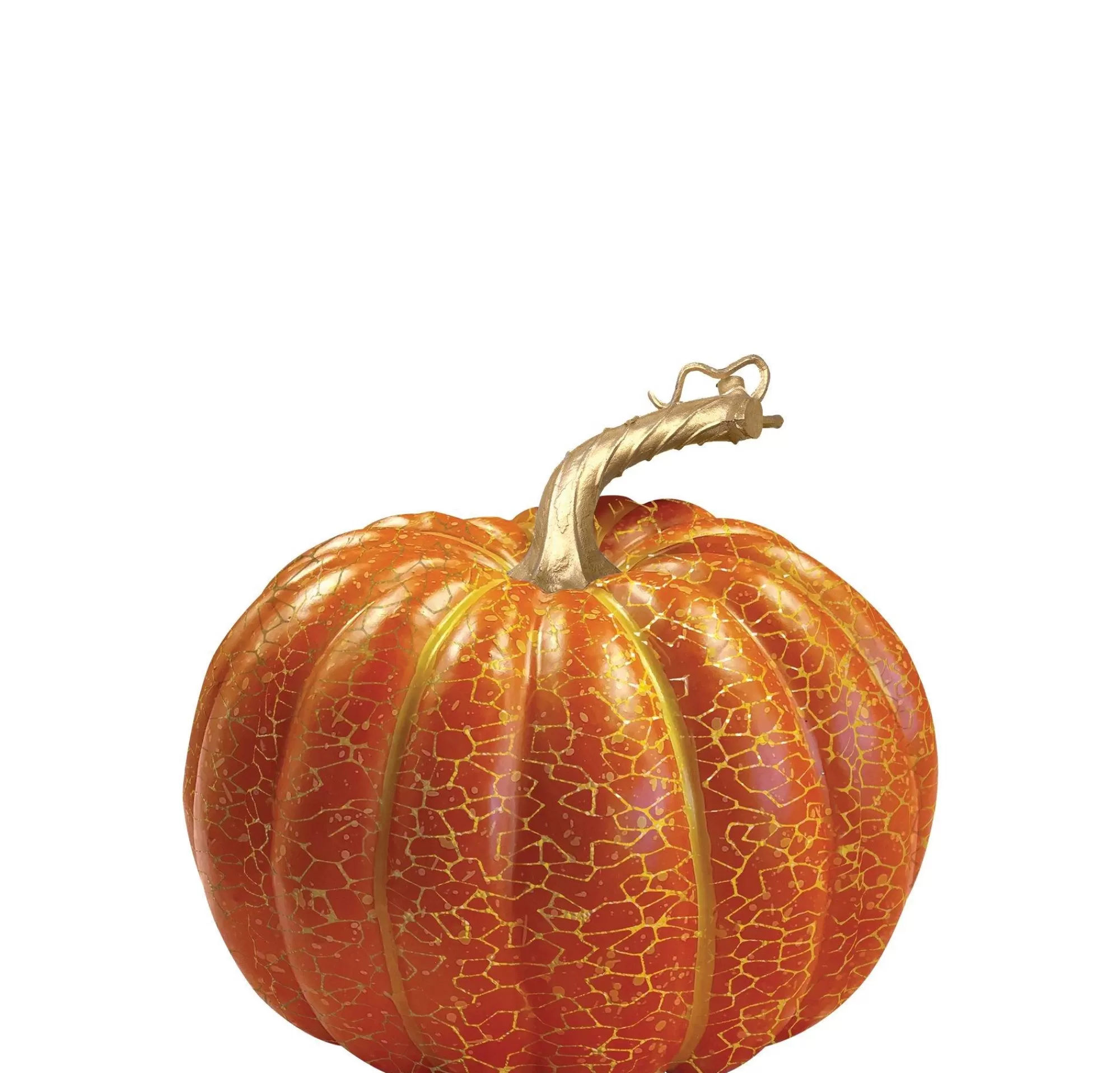 Party City Table Décor & Centerpieces | Orange Crackle Pumpkin Decoration