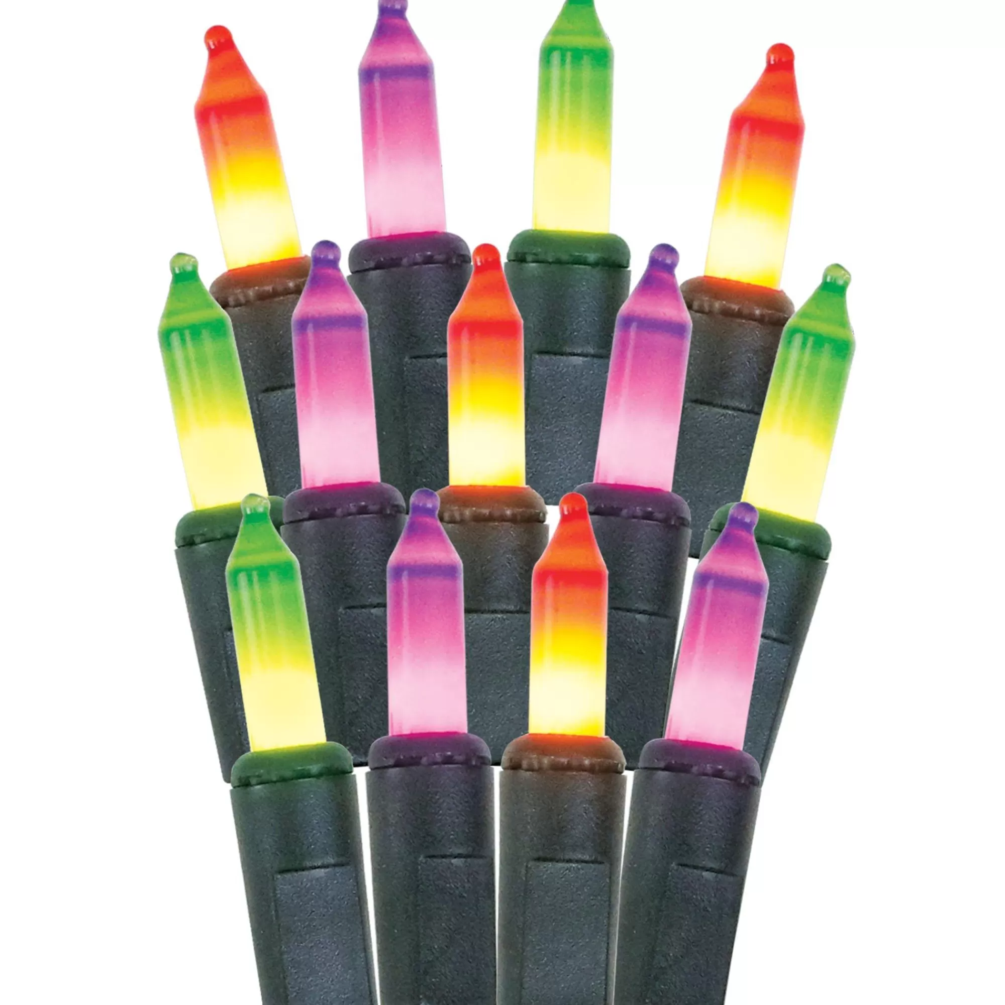 Party City Strobe Lights & Black Lights | Orange, Purple, & Green Frosted Incandescent String Lights, 100 Bulbs, 21Ft