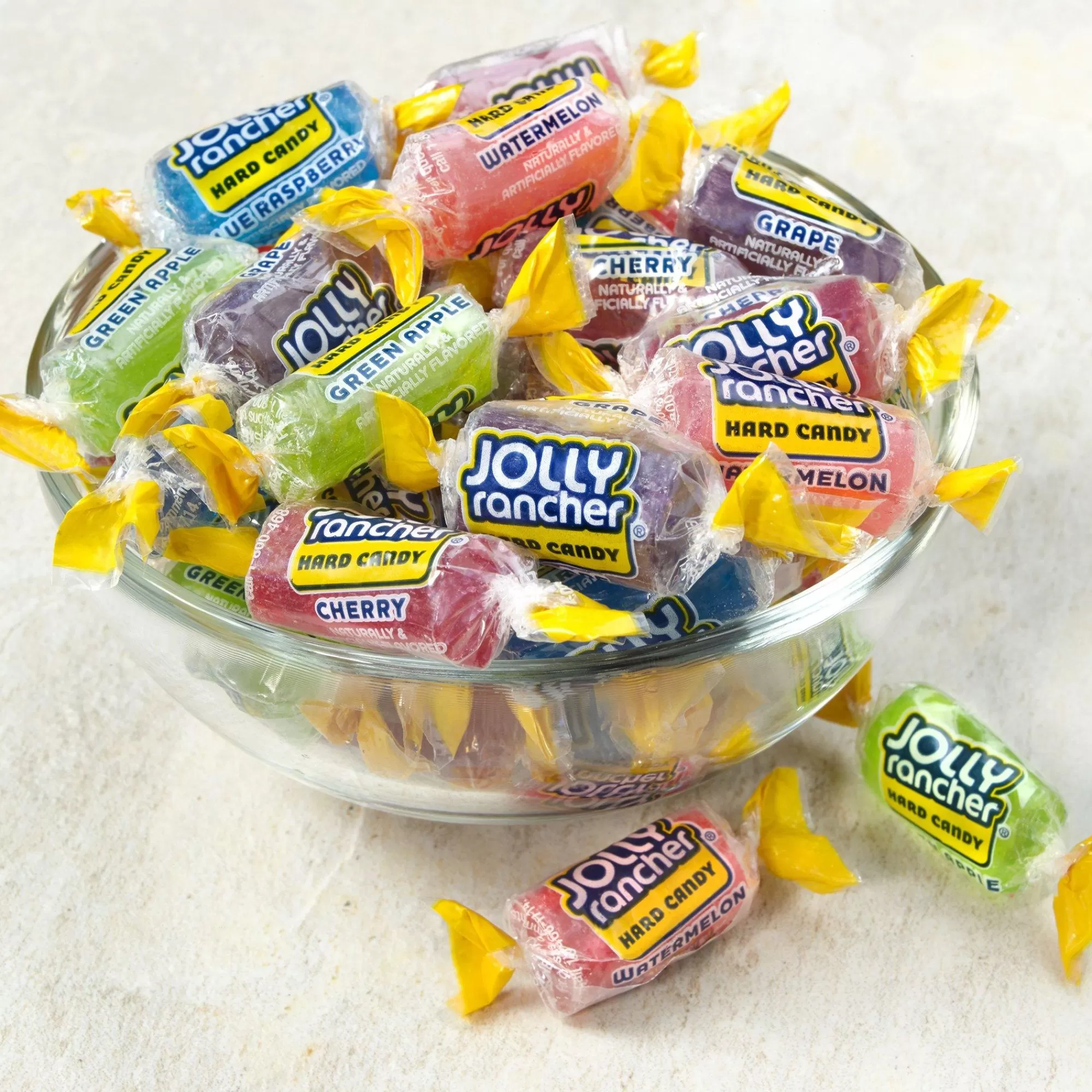 Jolly Rancher Bulk Candy-Original Hard Candy Resealable Bag, 65Pc - Blue Raspberry, Cherry, Grape, Green Apple & Watermelon