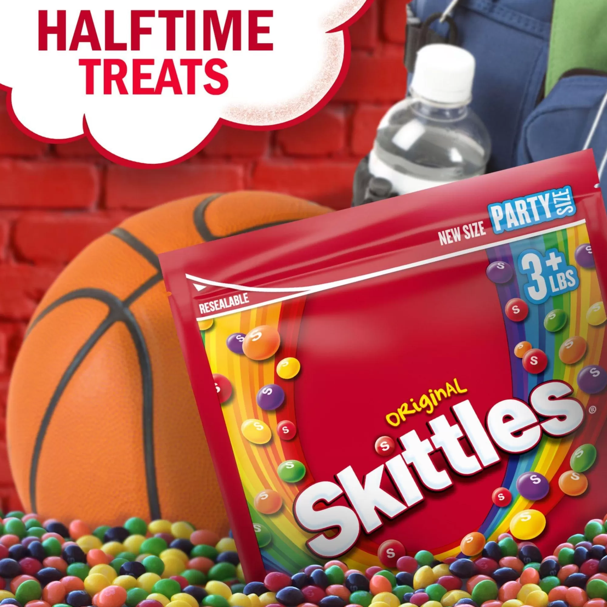 Skittles Bulk Candy-Original Party Size Resealable Bag, 50Oz, 1,377Pc