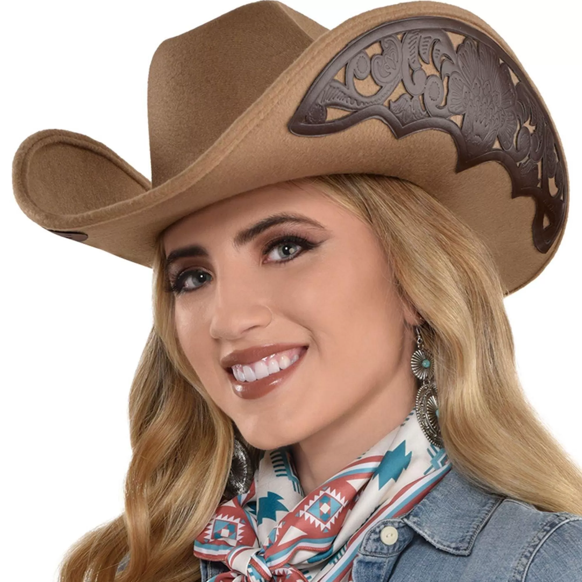 Party City Hats-Oversized Debossed Cowgirl Hat