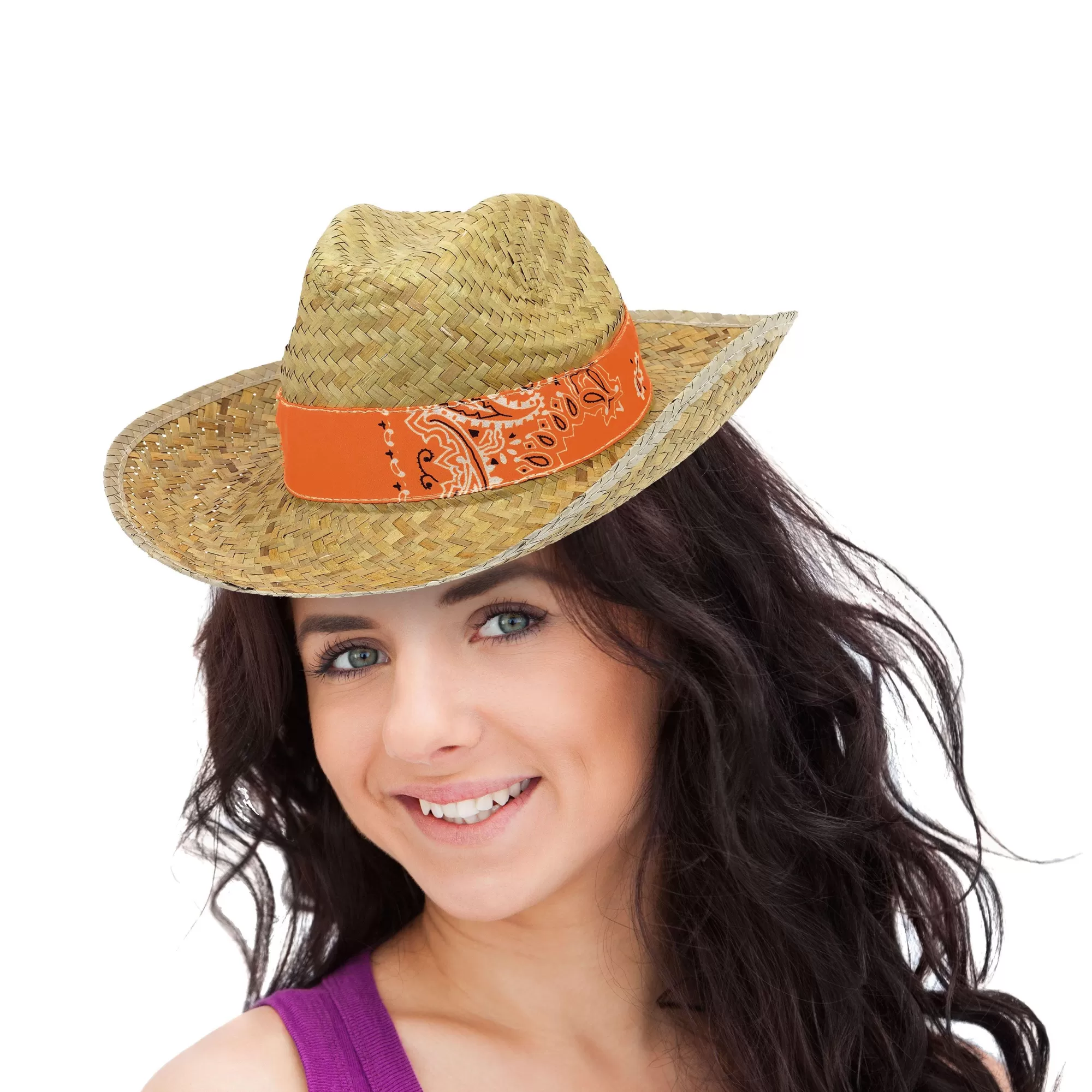 Party City Cowboy-Paisley Straw Cowboy Hat