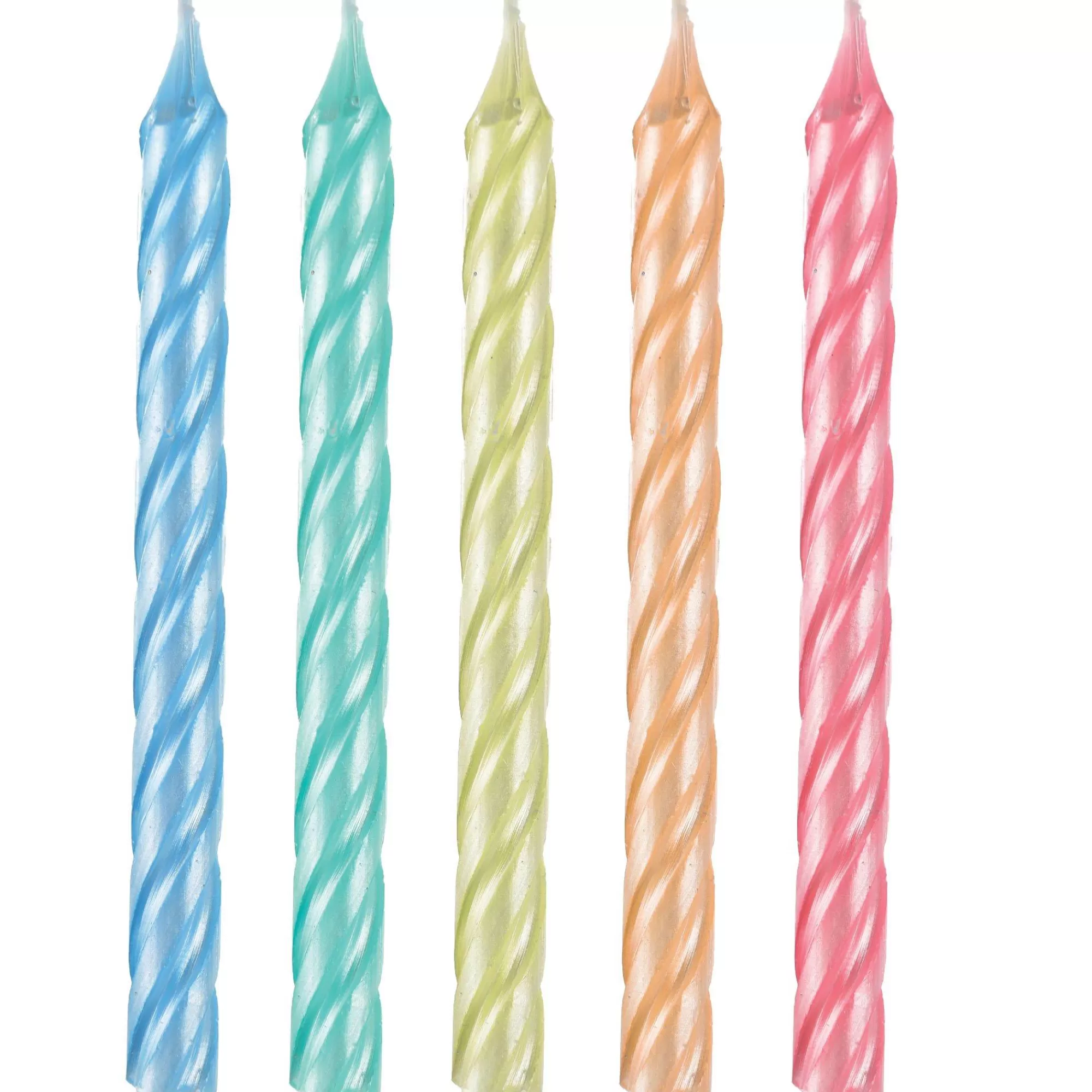 Party City Baking Supplies-Pearlized Pastel Spiral Candles, 3.25In, 12Ct