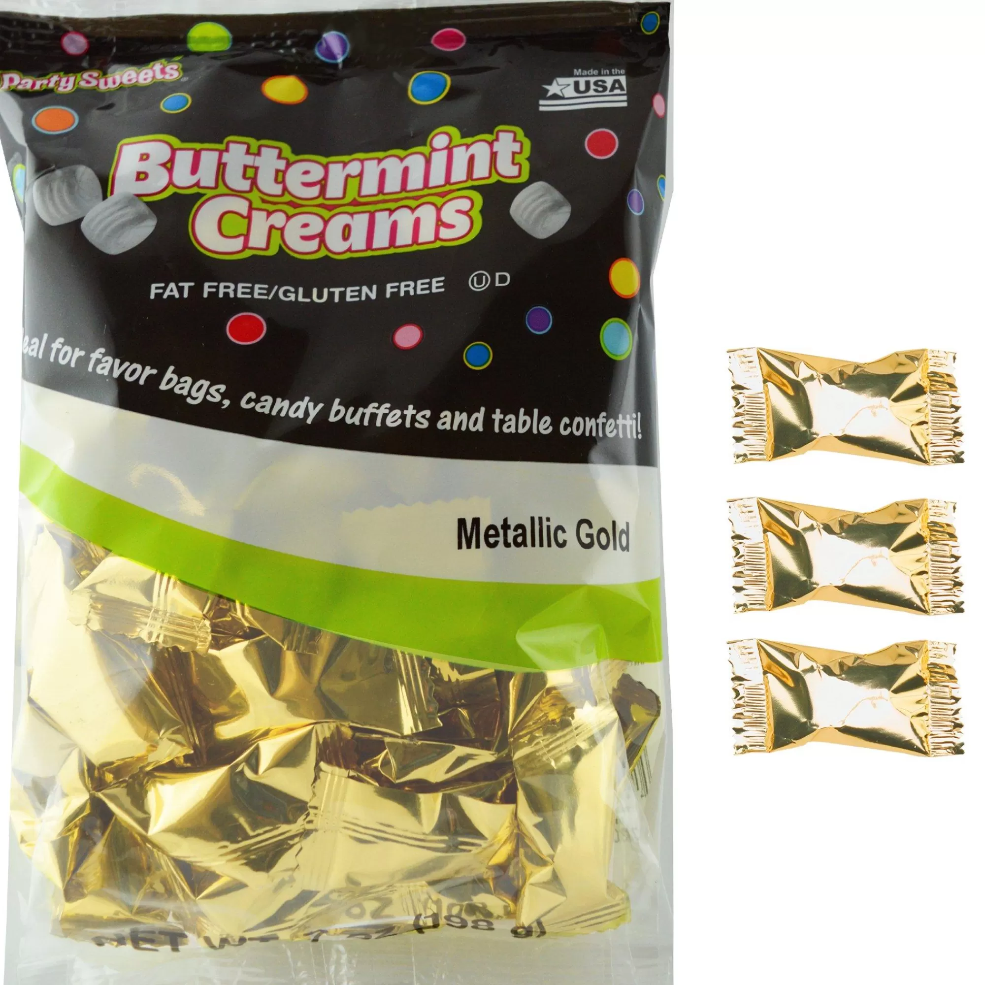 Party City Candy Buffet By Color-Pillow Mints 50Ct Gold