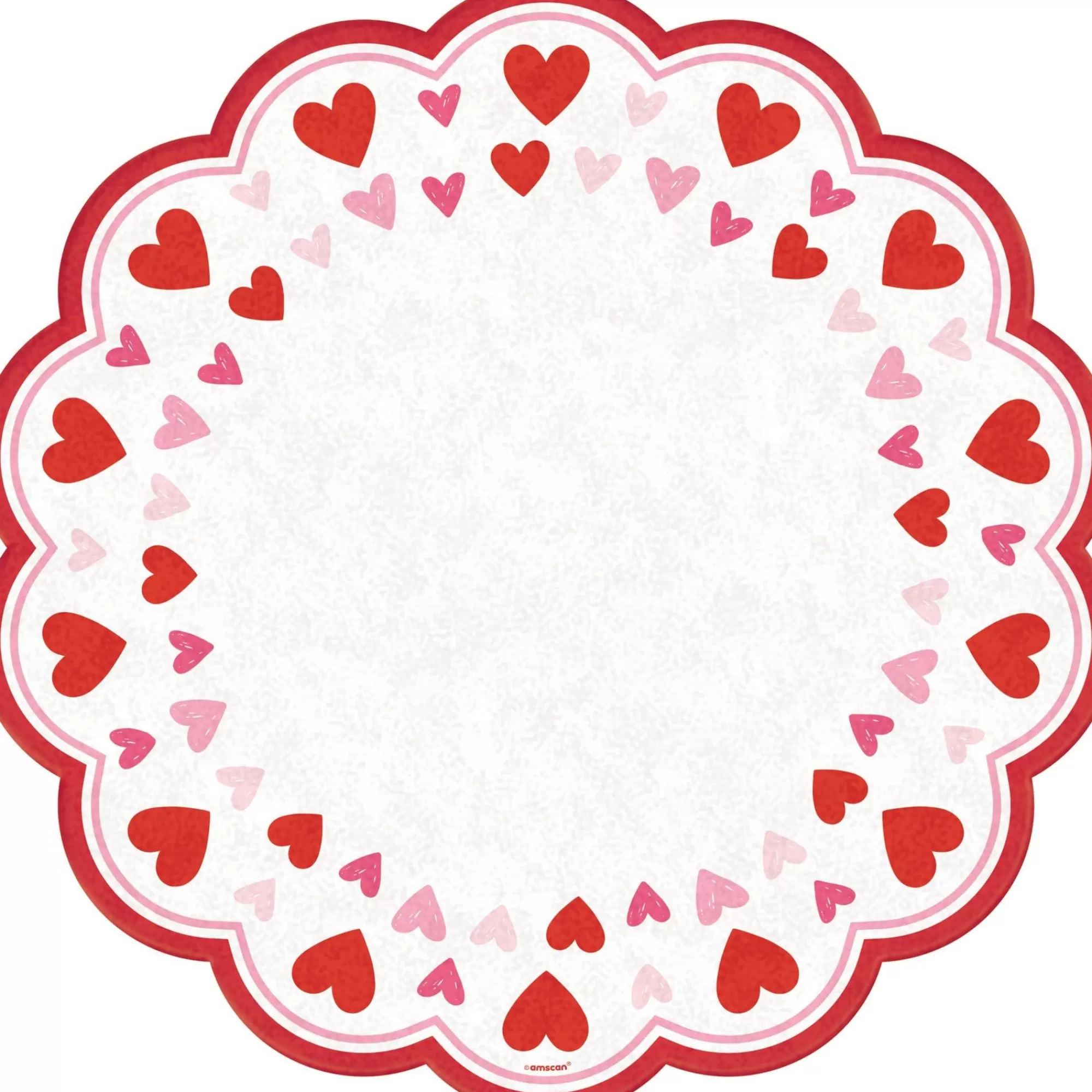 Party City Baking Supplies-Pink & Red Heart Paper Doilies, 12In, 12Ct