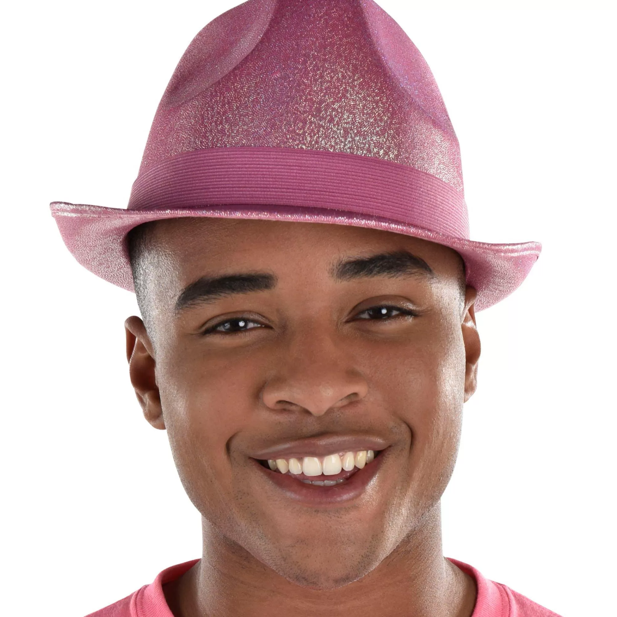 Party City Hats-Pink Fabric Fedora Hot Pink