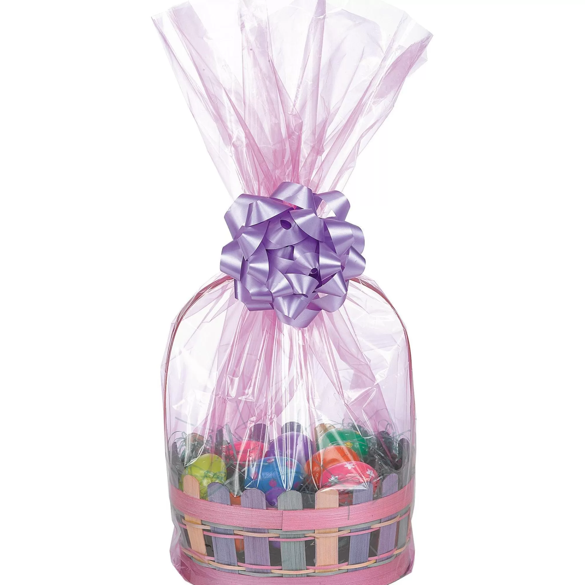 Party City Baking Supplies-Pink Plastic Gift Basket Bags 2Ct