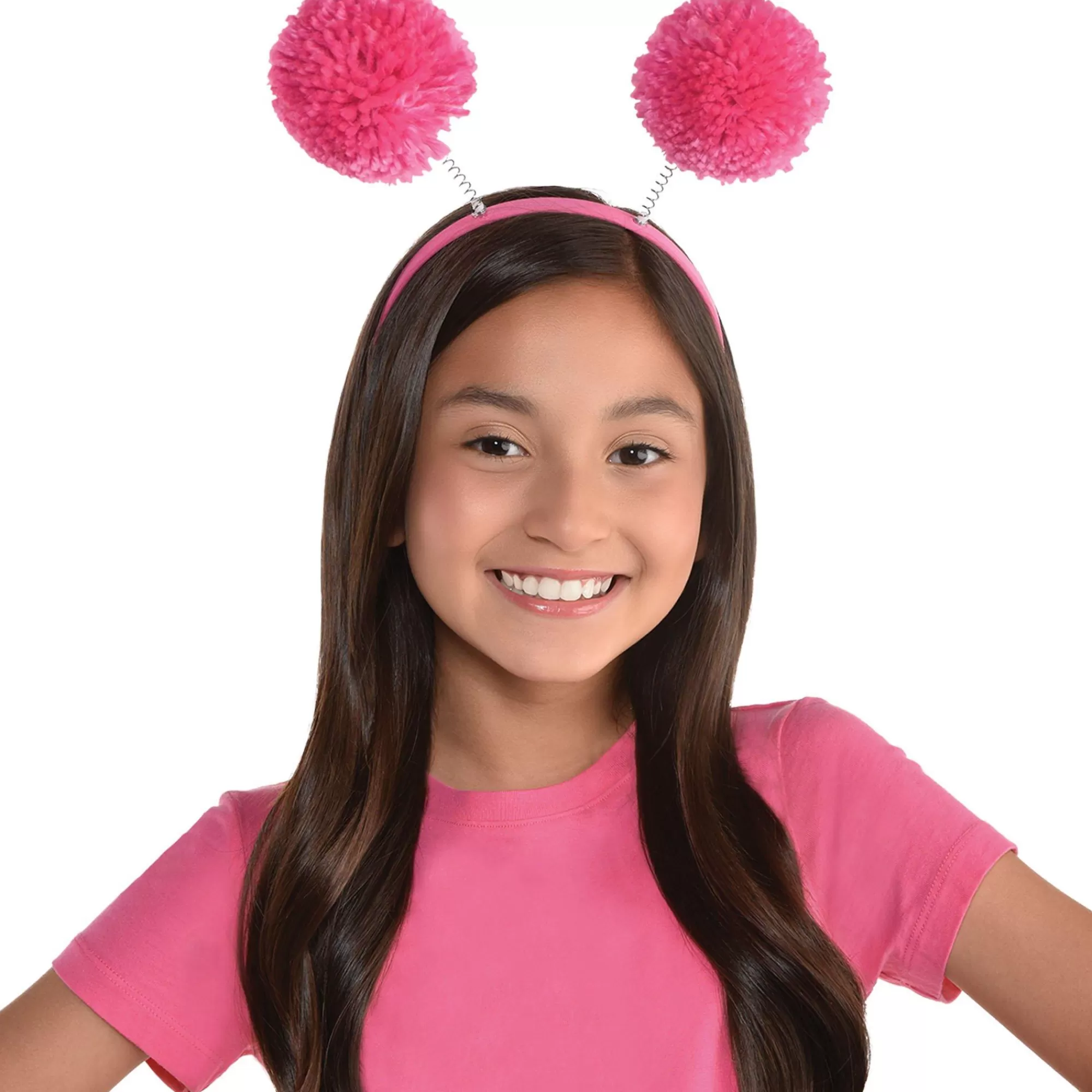 Party City Headbands, Tails-Pink Pom-Pom Head Bopper Hot Pink