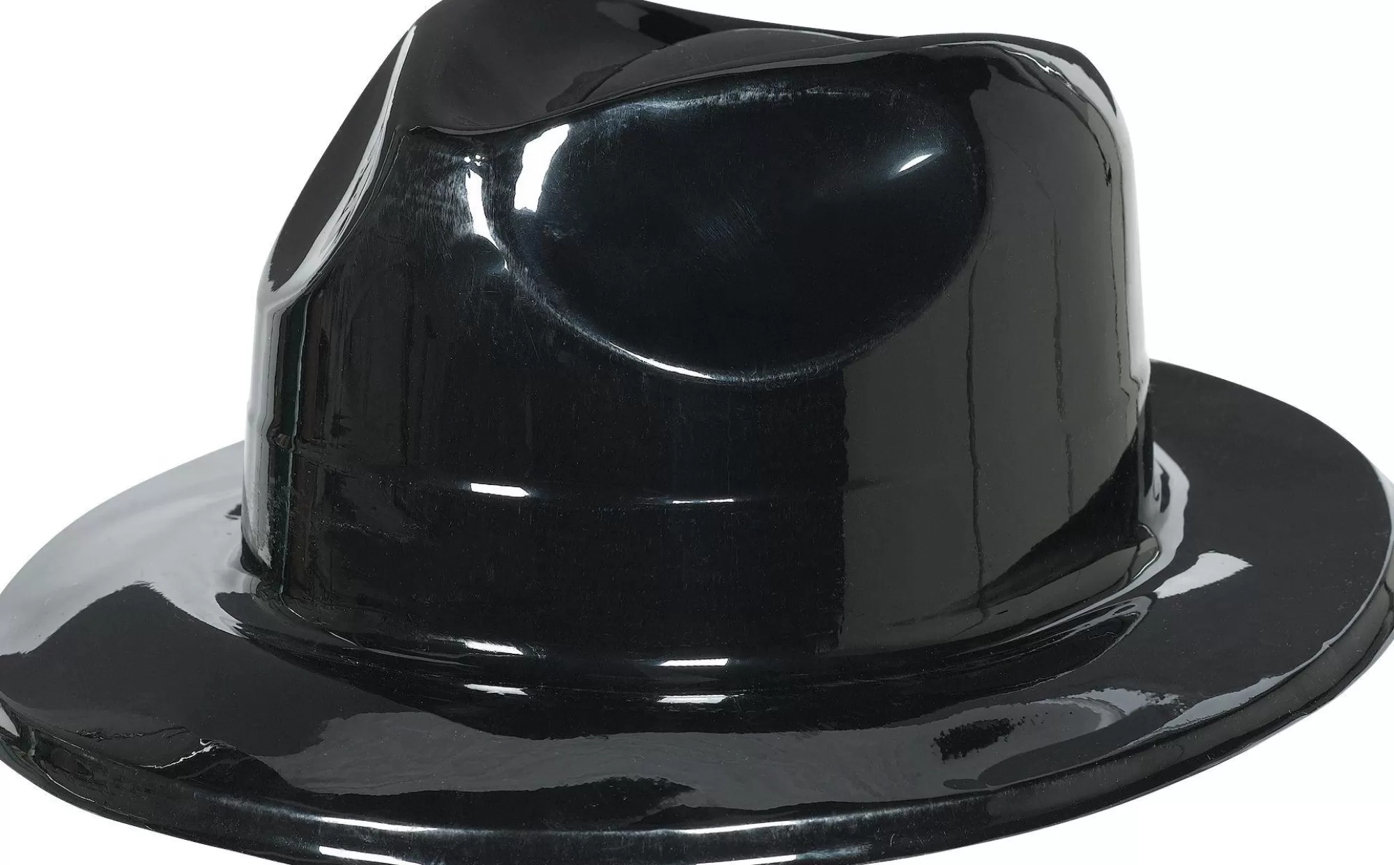 Party City Hats-Plastic Fedora Black