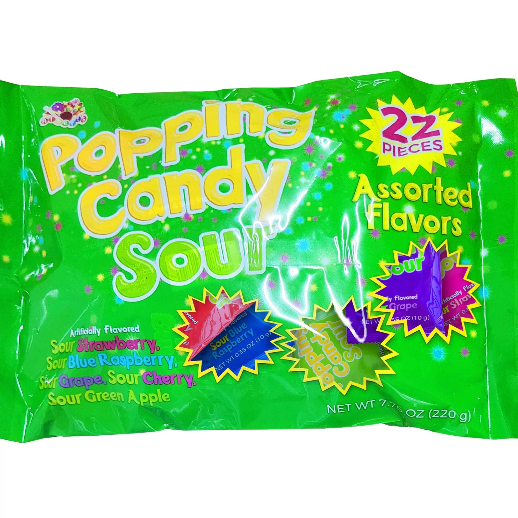 Party City Bulk Candy-Pop Crystals Sours Popping Candy Pouches, 22Pc