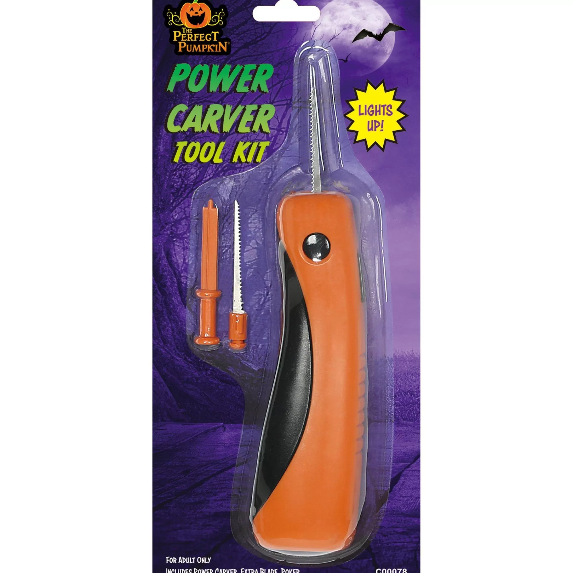 Party City Pumpkin Carving Kits | Power Carver Plastic & Stainless Tool Kit, 3Pc