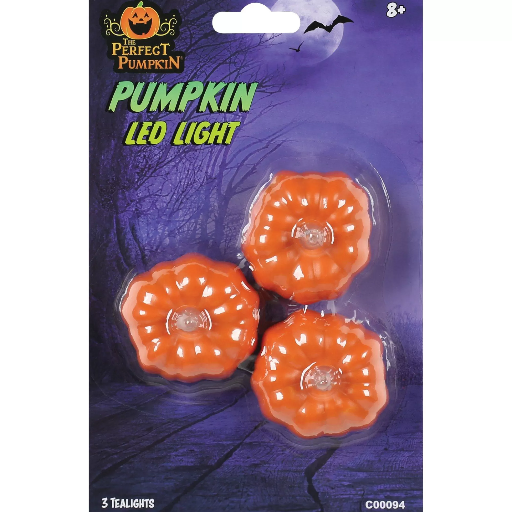 Party City Pumpkin Carving Kits | Pumpkin Led Plastic Tealights, 3Ct