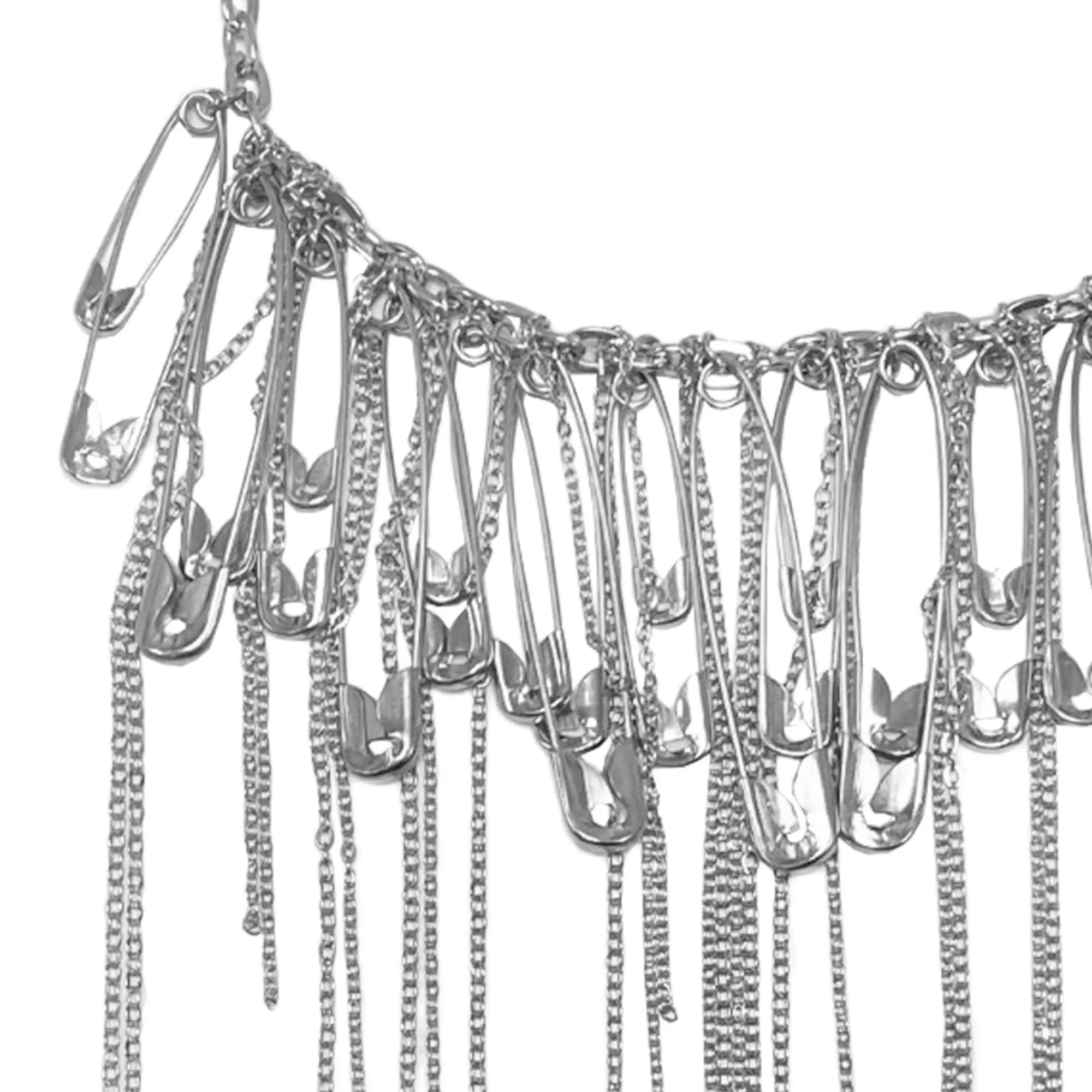 Party City Jewelry-Punk Rock Silver Safety Pin Necklace