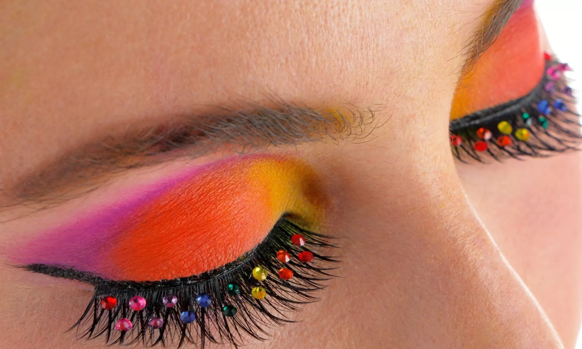 Party City Makeup-Rainbow Rhinestone Eyelashes