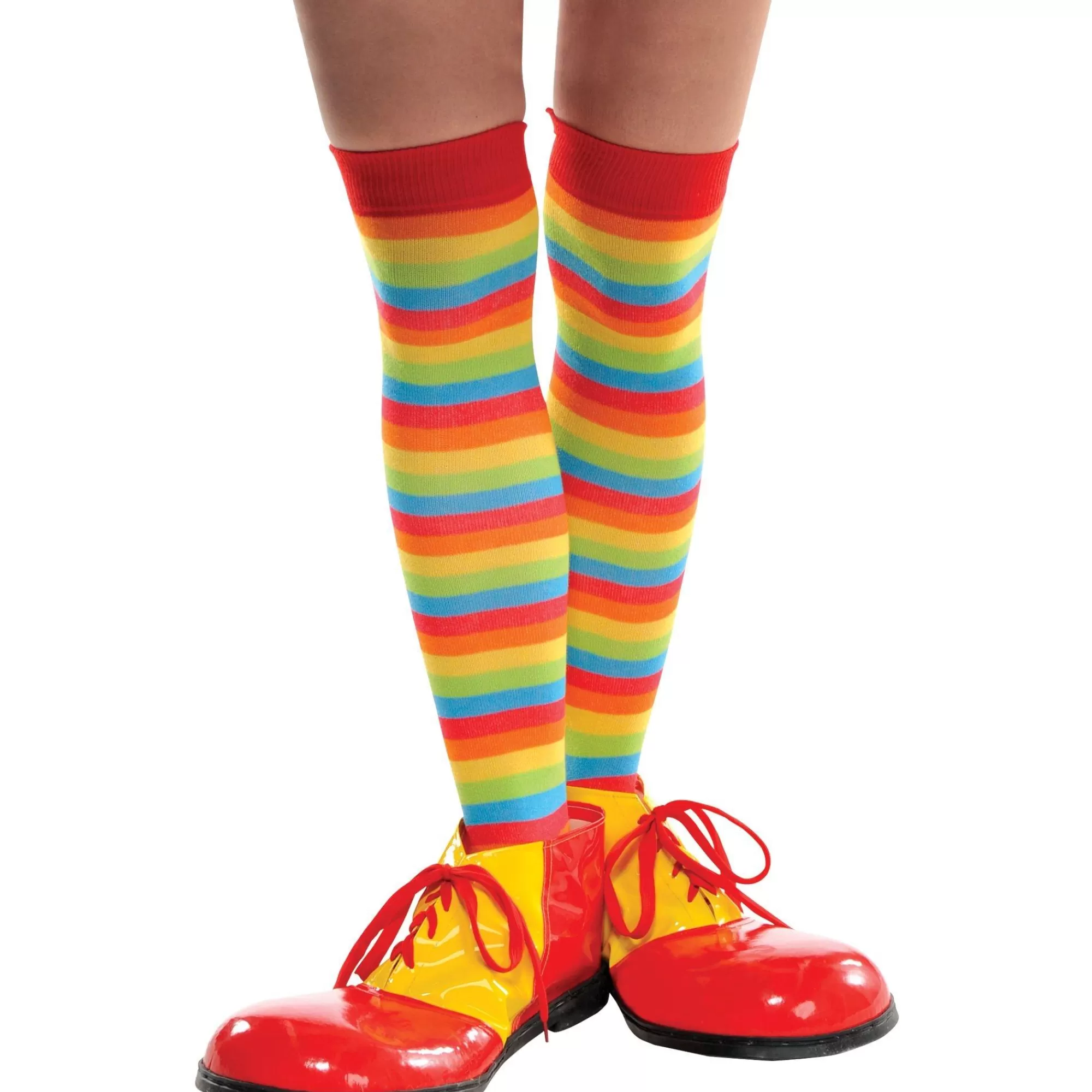 Party City Tights-Rainbow Striped Knee High Socks