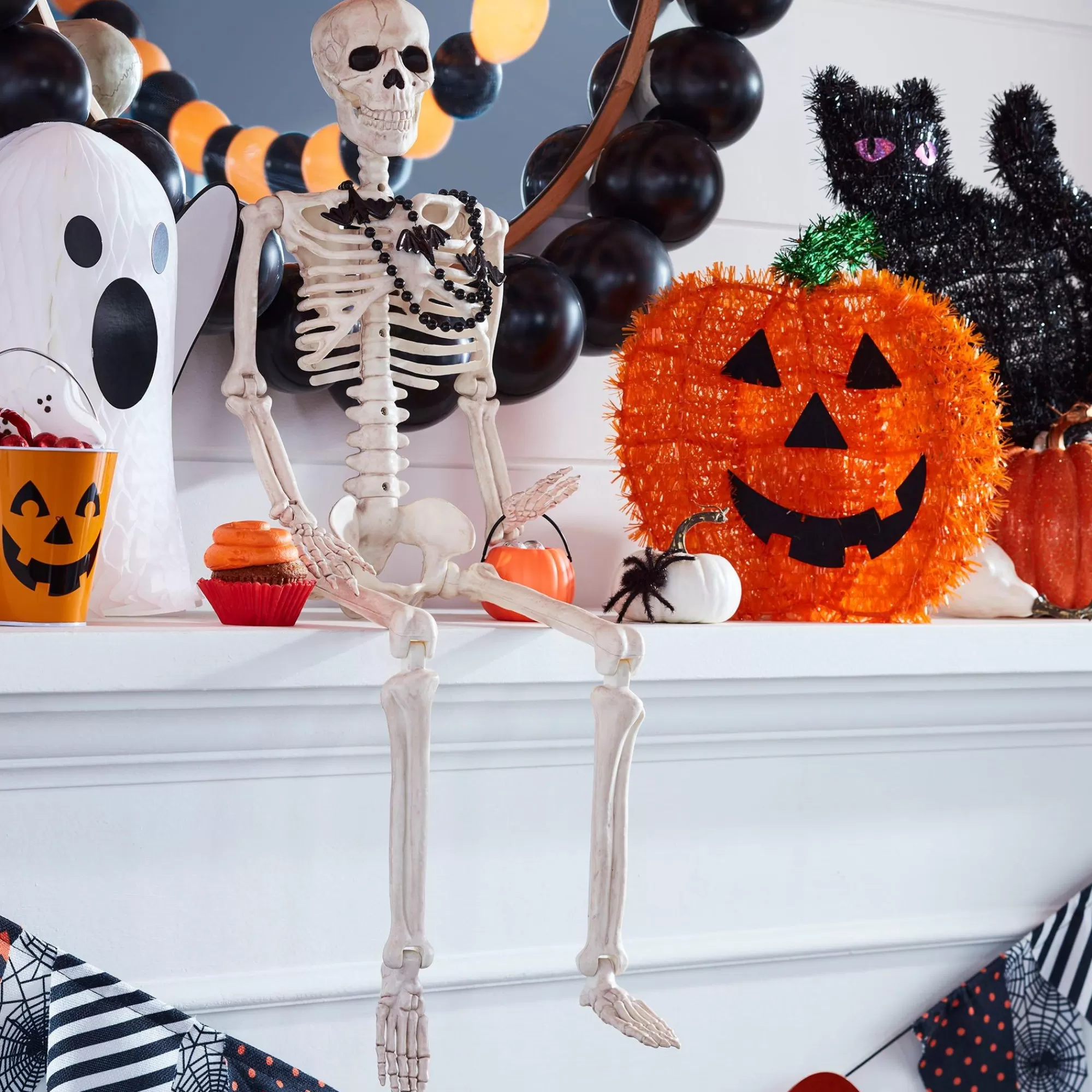 Party City Boneyard Glam | Realistic Hanging Skeleton, 3Ft - Halloween Decoration
