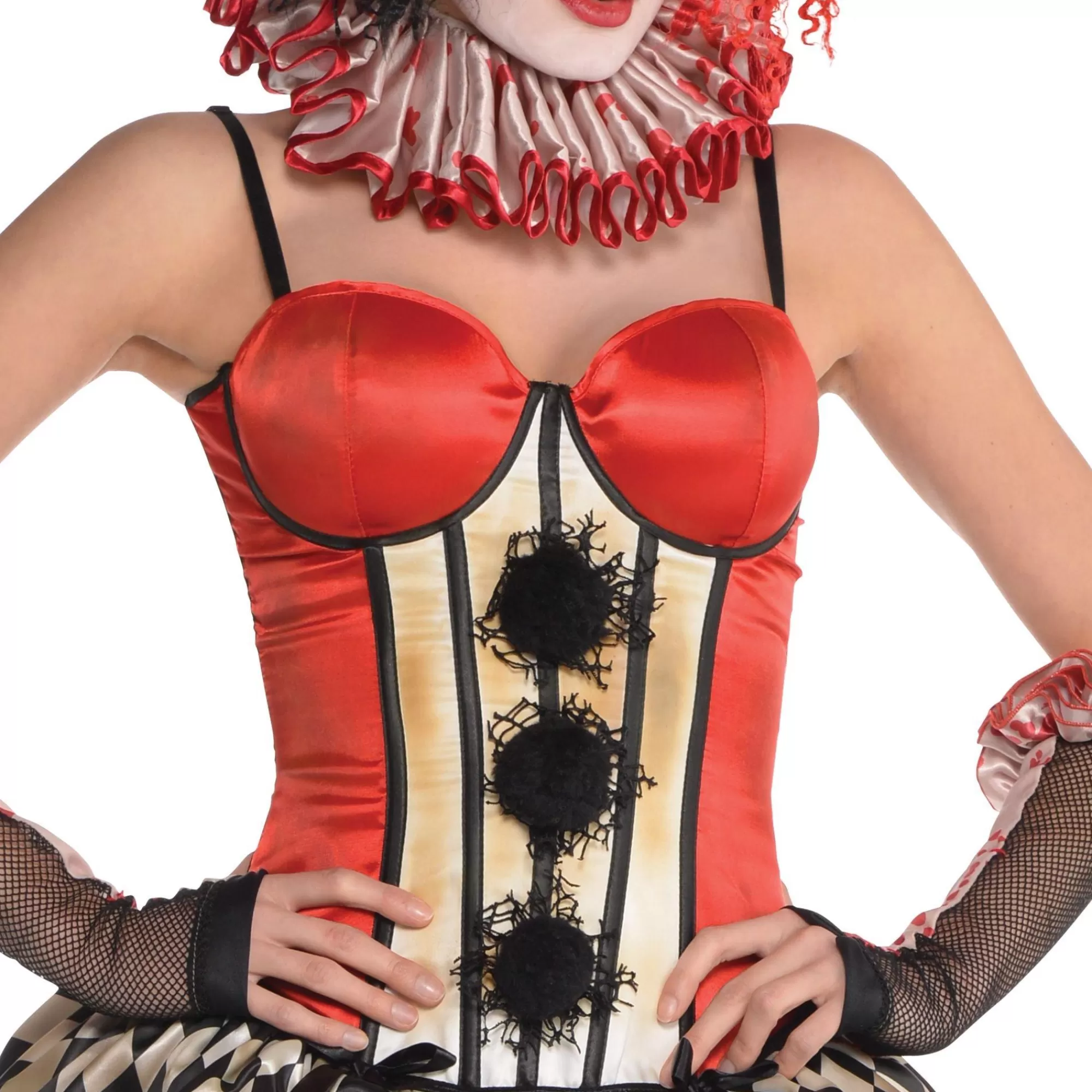 Party City Corsets-Red Vintage Clown Corset - Freak Show