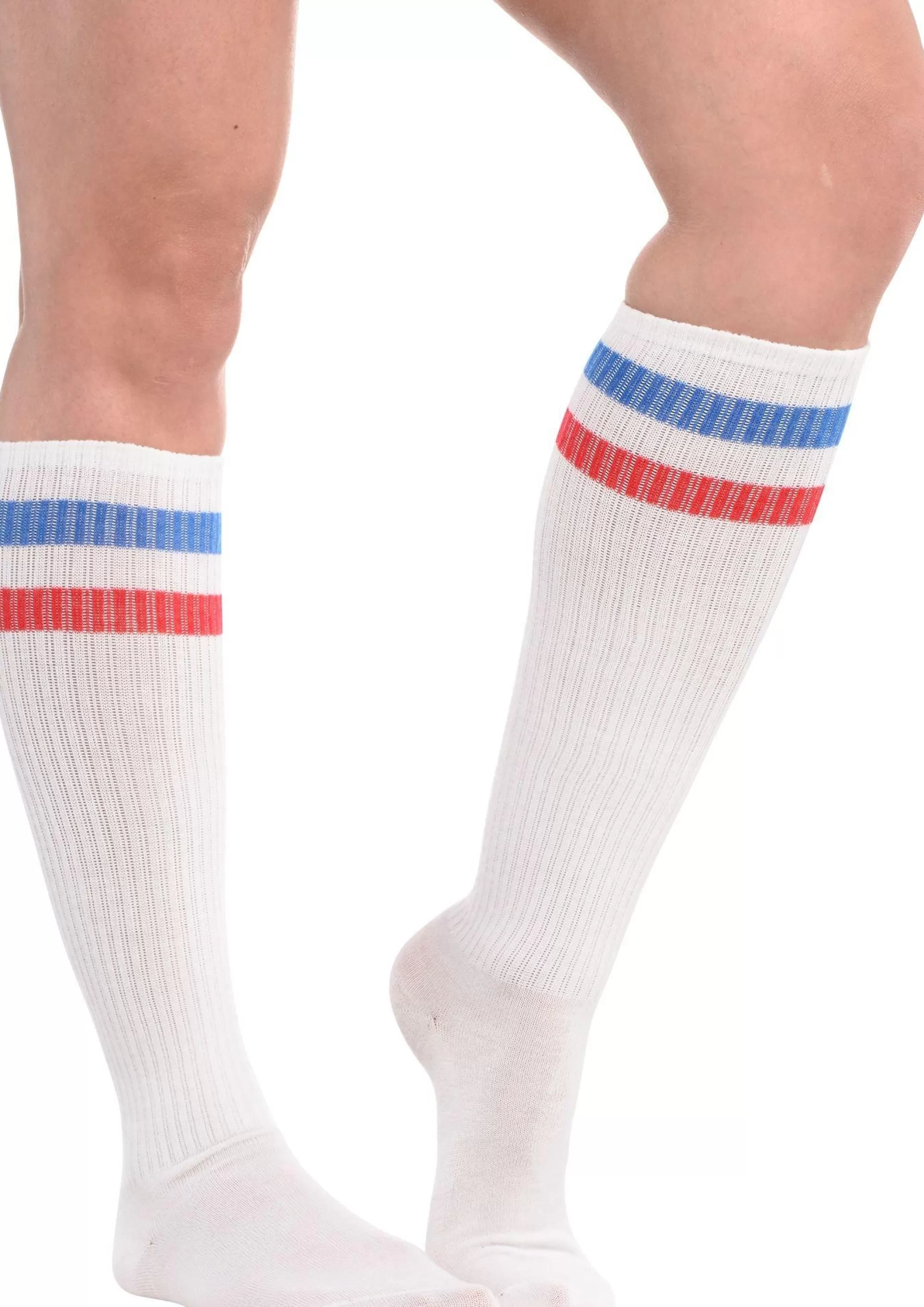 Party City Tights-Red, White & Blue Stripe Athletic Knee-High Socks