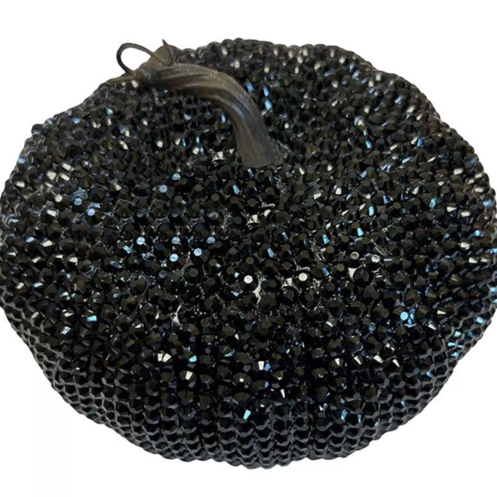 Party City Boneyard Glam | Rhinestone Black Plastic Pumpkin, 7.3In X 5.2In