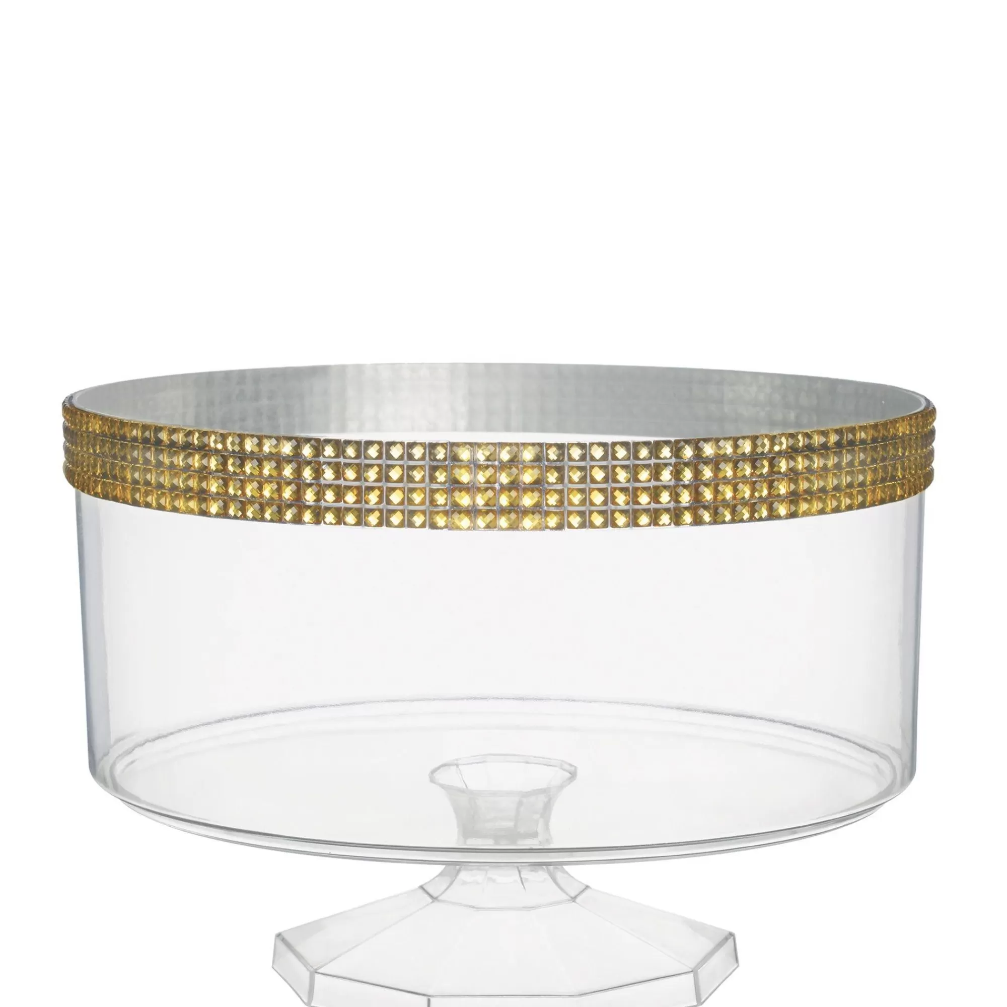 Party City Candy Buffet By Color-Rhinestone Clear Plastic Trifle Container, 40Oz Gold