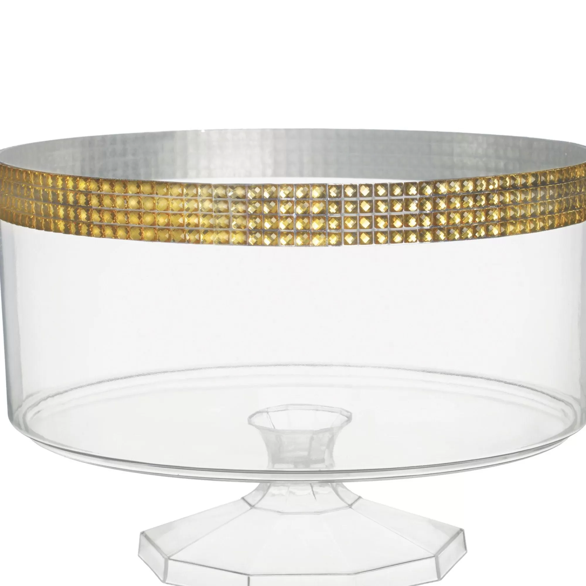 Party City Candy Buffet By Color-Rhinestone Clear Plastic Trifle Container, 80Oz Gold