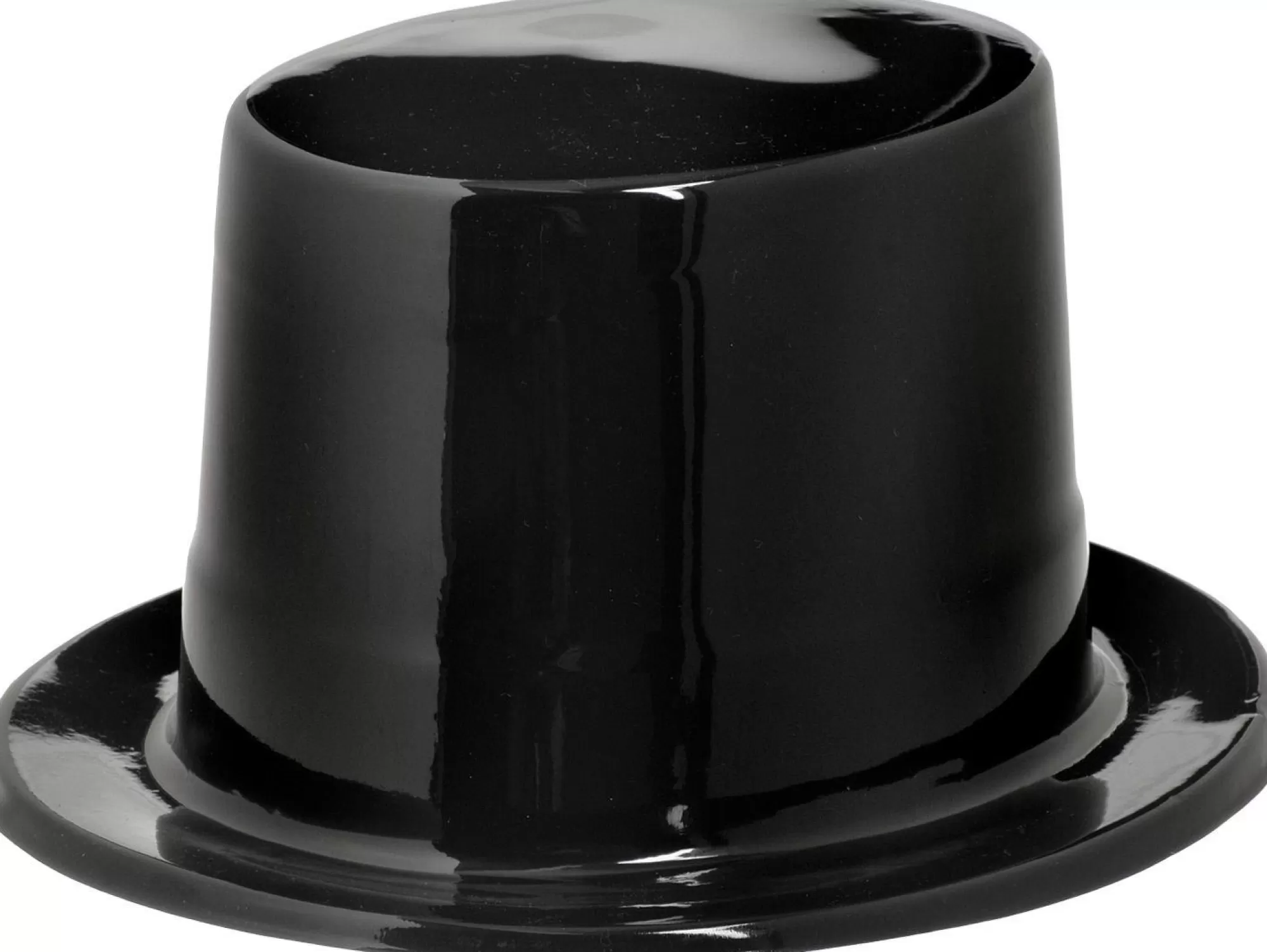 Party City Hats-Shiny Black Top Hat