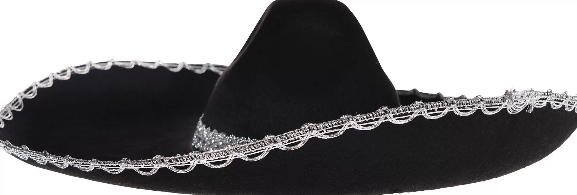 Party City Hats-Silver Trim Black Sombrero