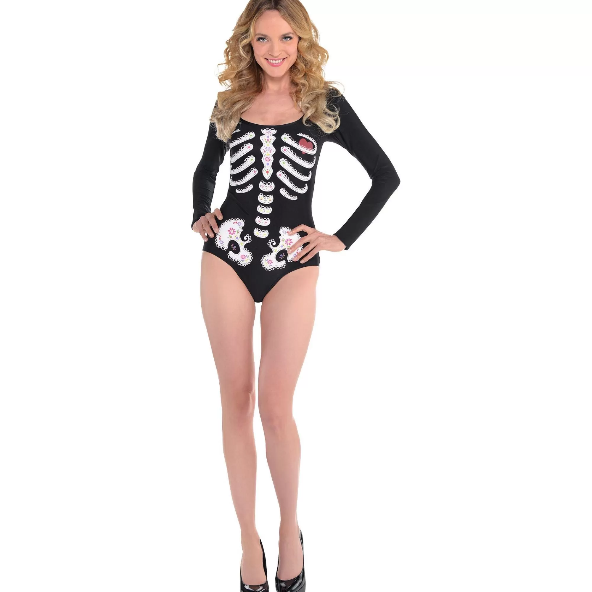 Party City Bodywear-Skeleton Bodysuit - Day Of The Dead