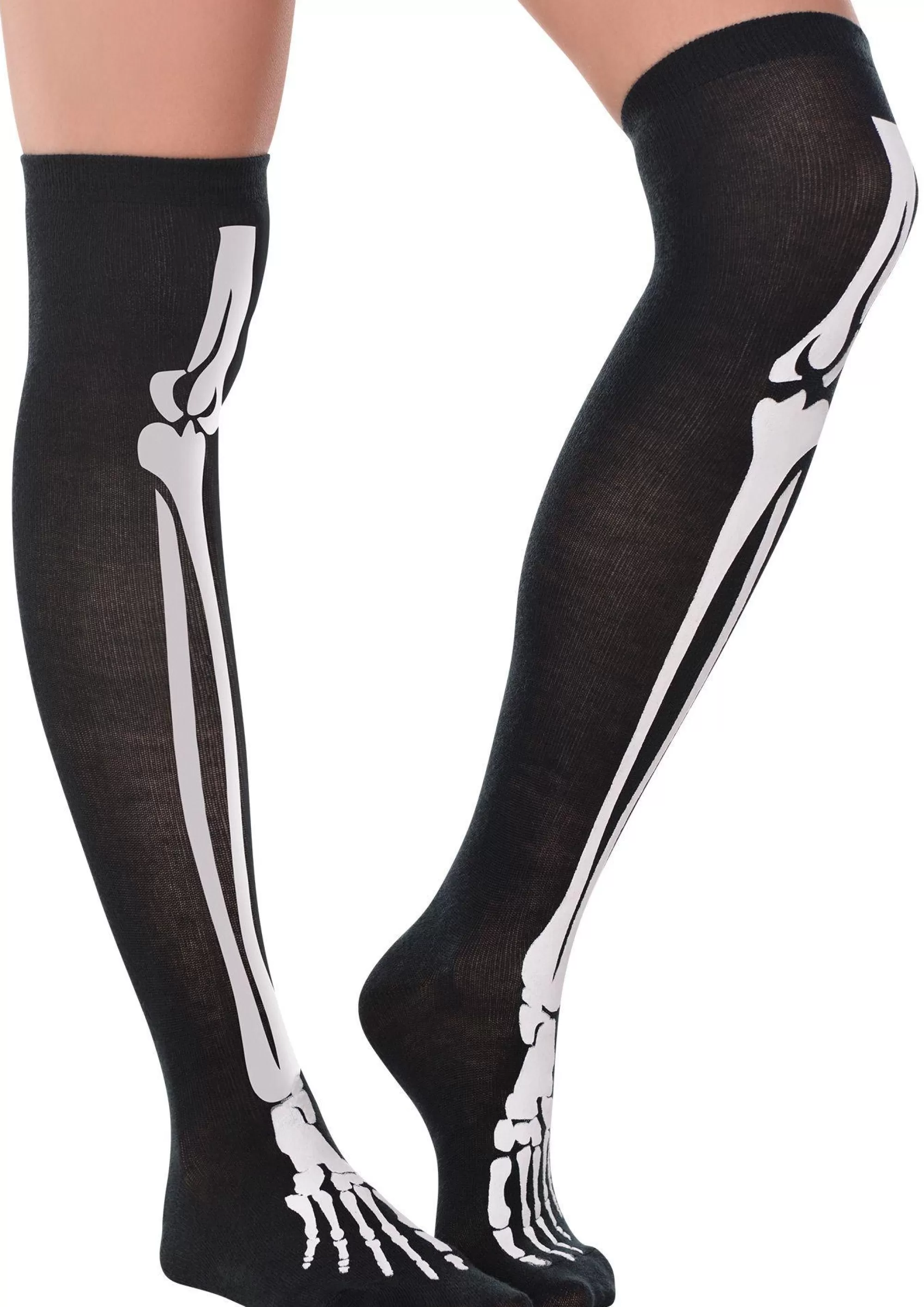 Party City Tights-Skeleton Bones Over-The-Knee Socks