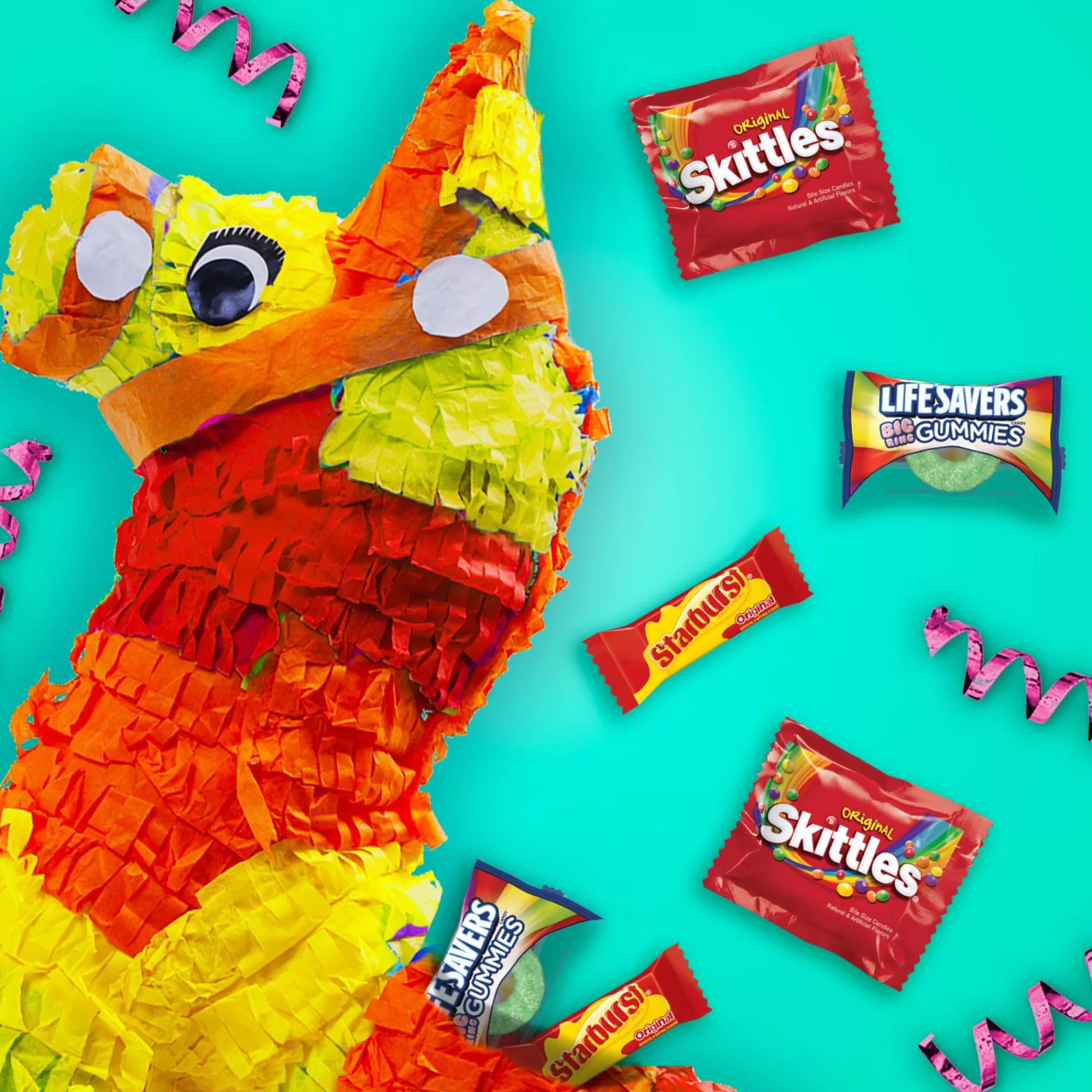 Skittles,Starburst Bulk Candy-Skittles, Starburst, & Life Savers Gummies Fun Size Variety Bag, 22.7Oz, 80Pc