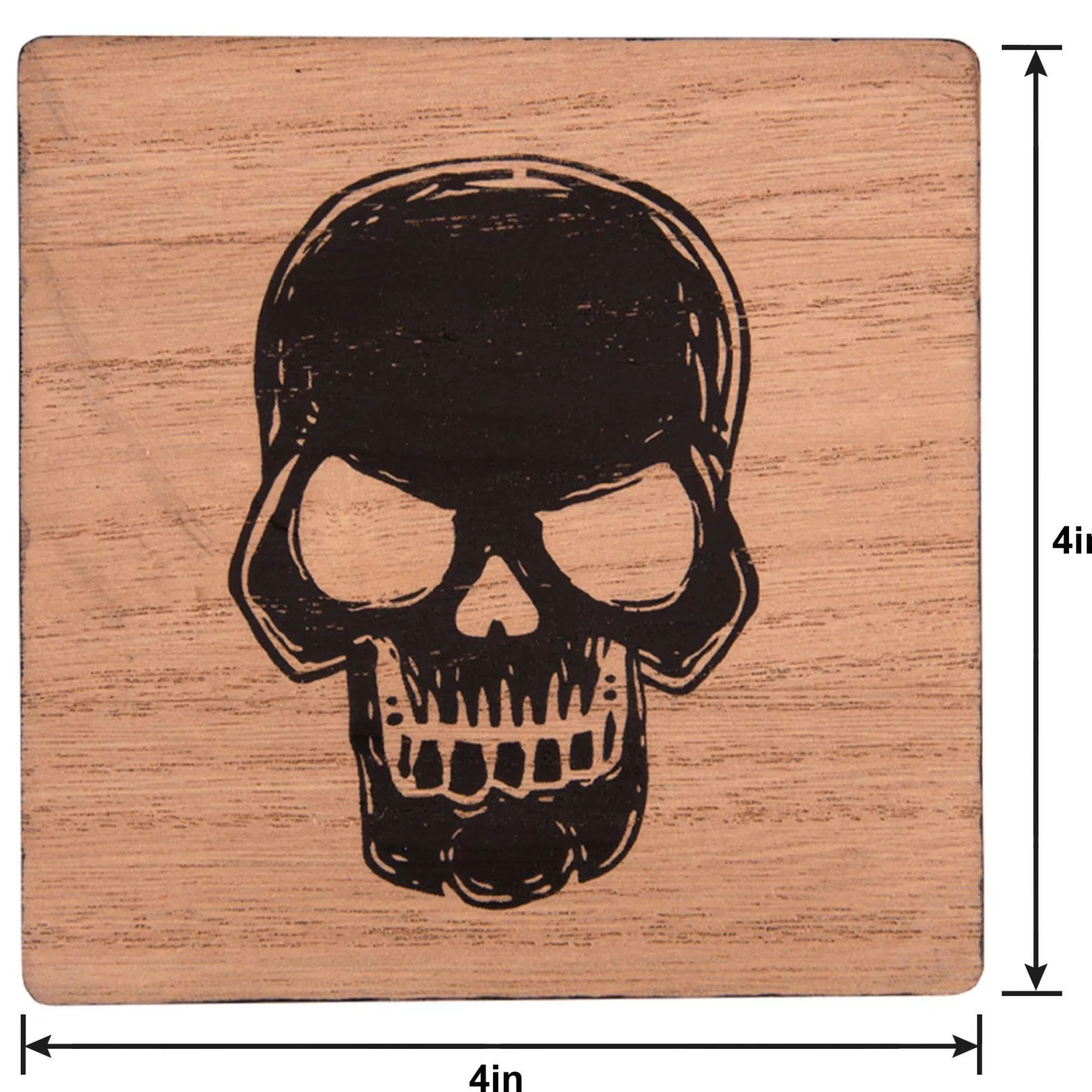 Party City Boneyard Glam | Skull Fiberboard Coasters, 4In, 4Ct