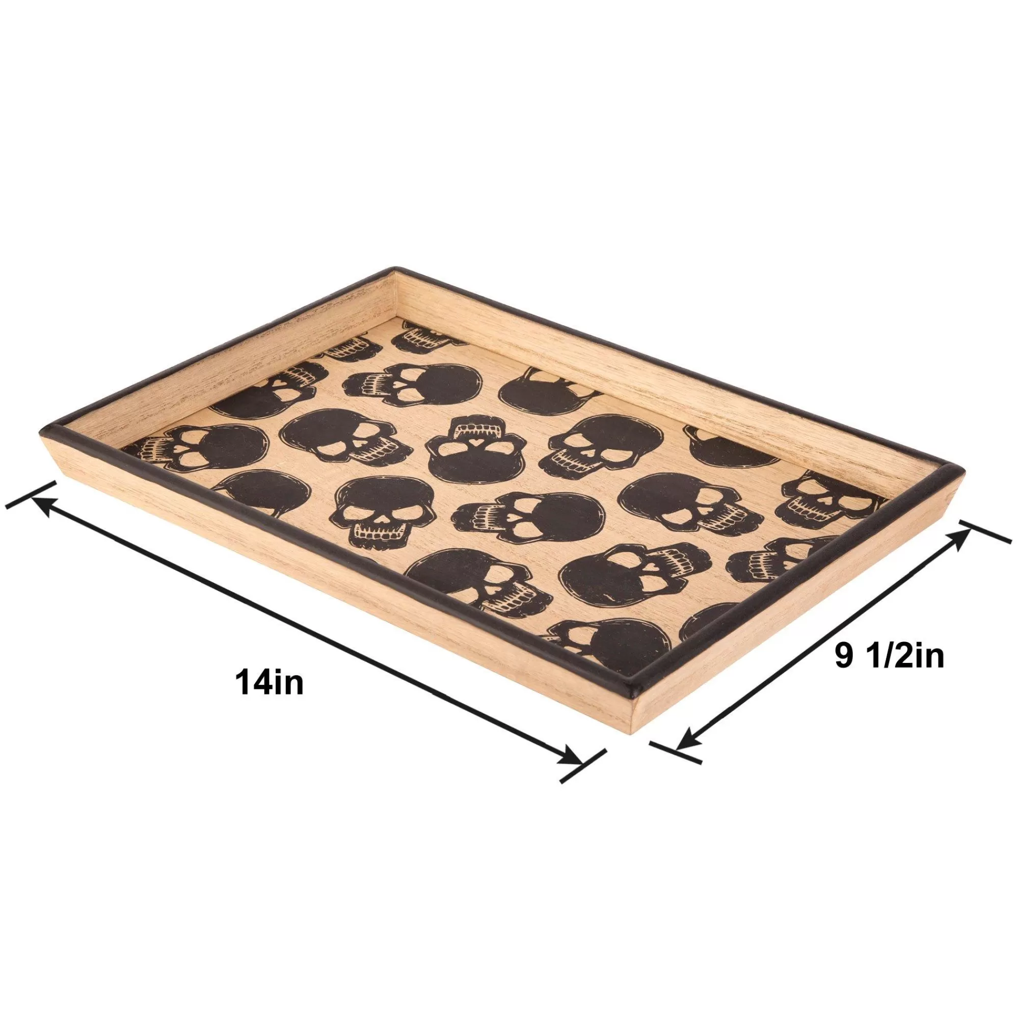 Party City Boneyard Glam | Skull Rectangular Fiberboard Serving Tray, 14In X 9.5In