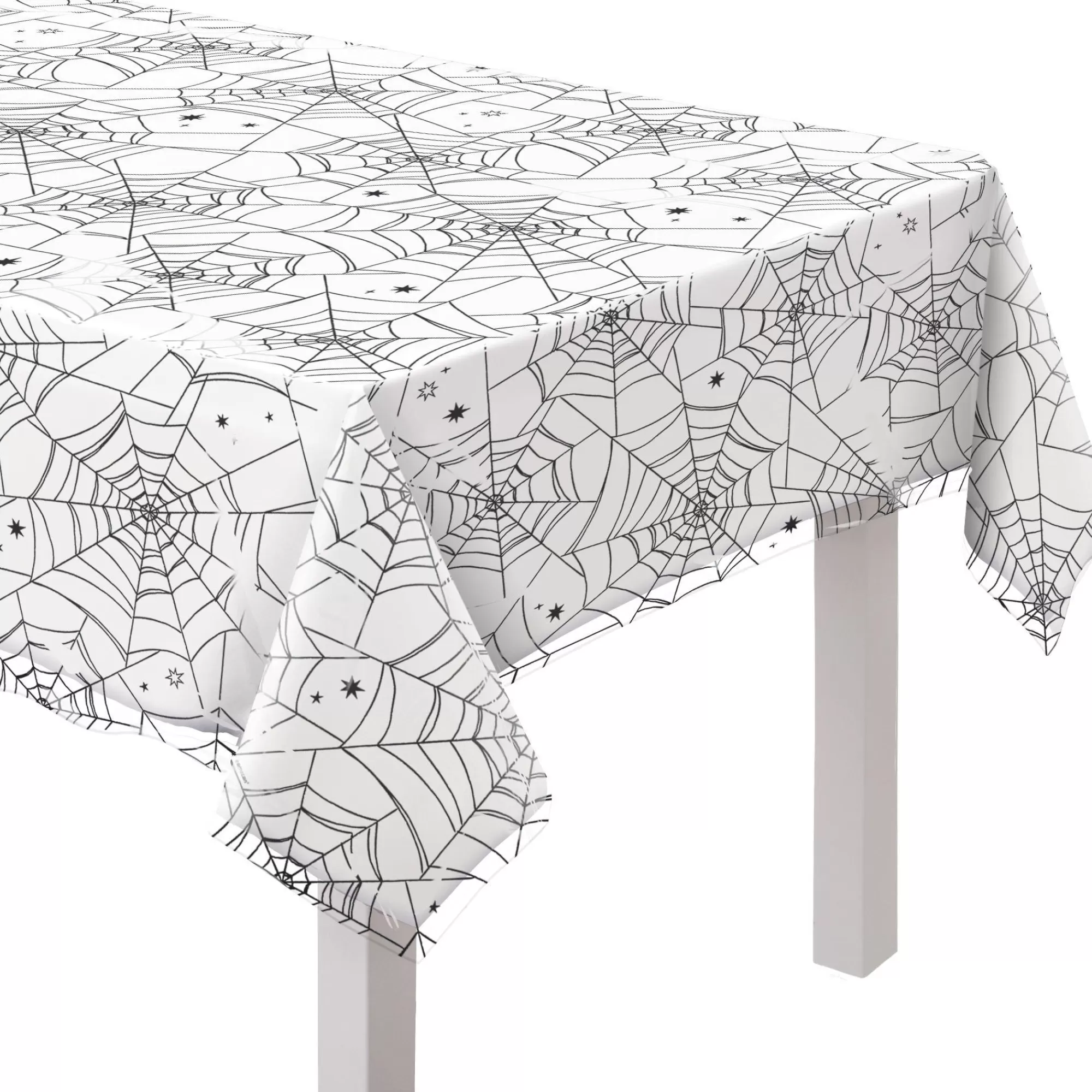 Party City Spiderweb Night | Spiderweb Night Clear Plastic Table Cover, 54In X 108In