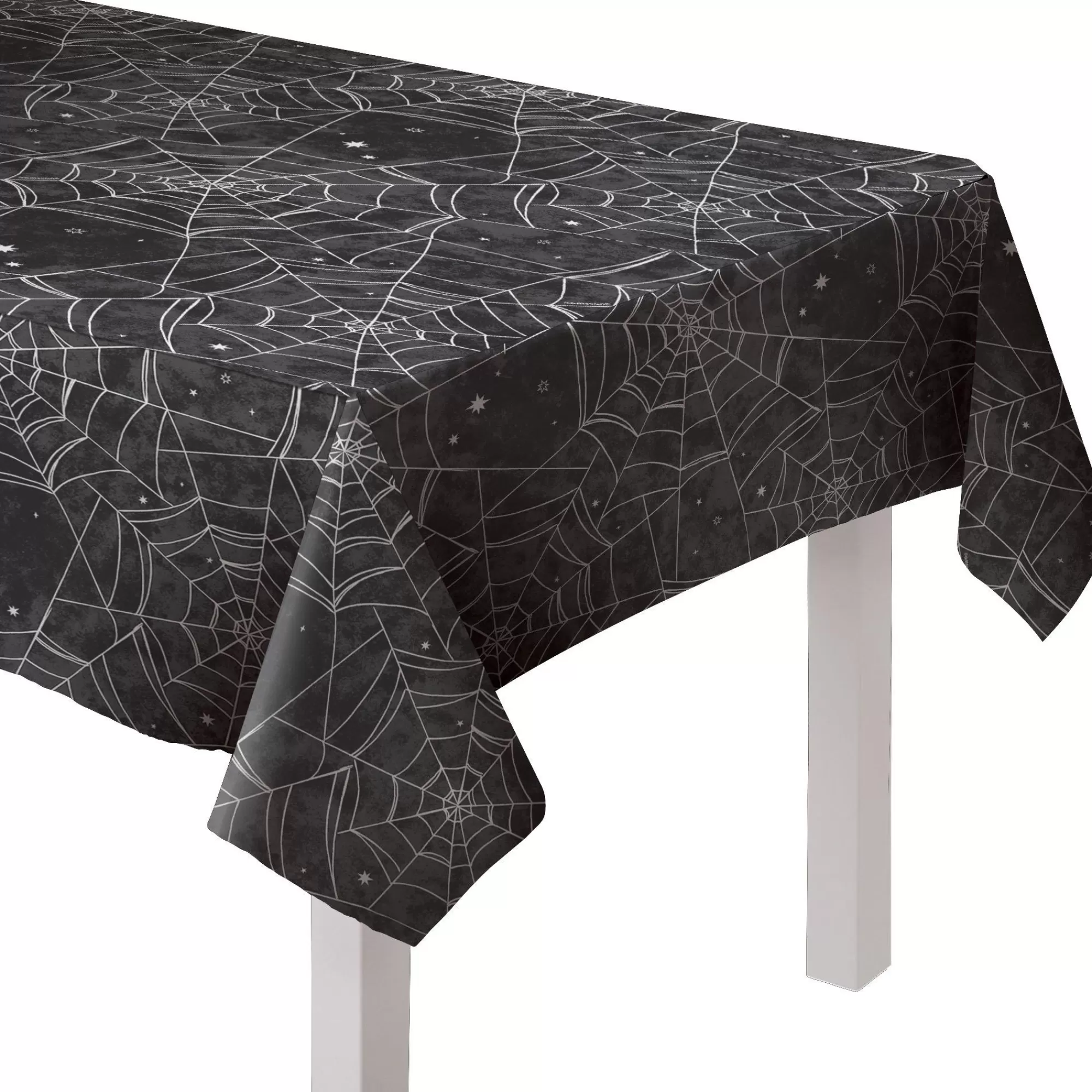 Party City Spiderweb Night | Spiderweb Night Flannel-Backed Vinyl Tablecloth, 54In X 108In