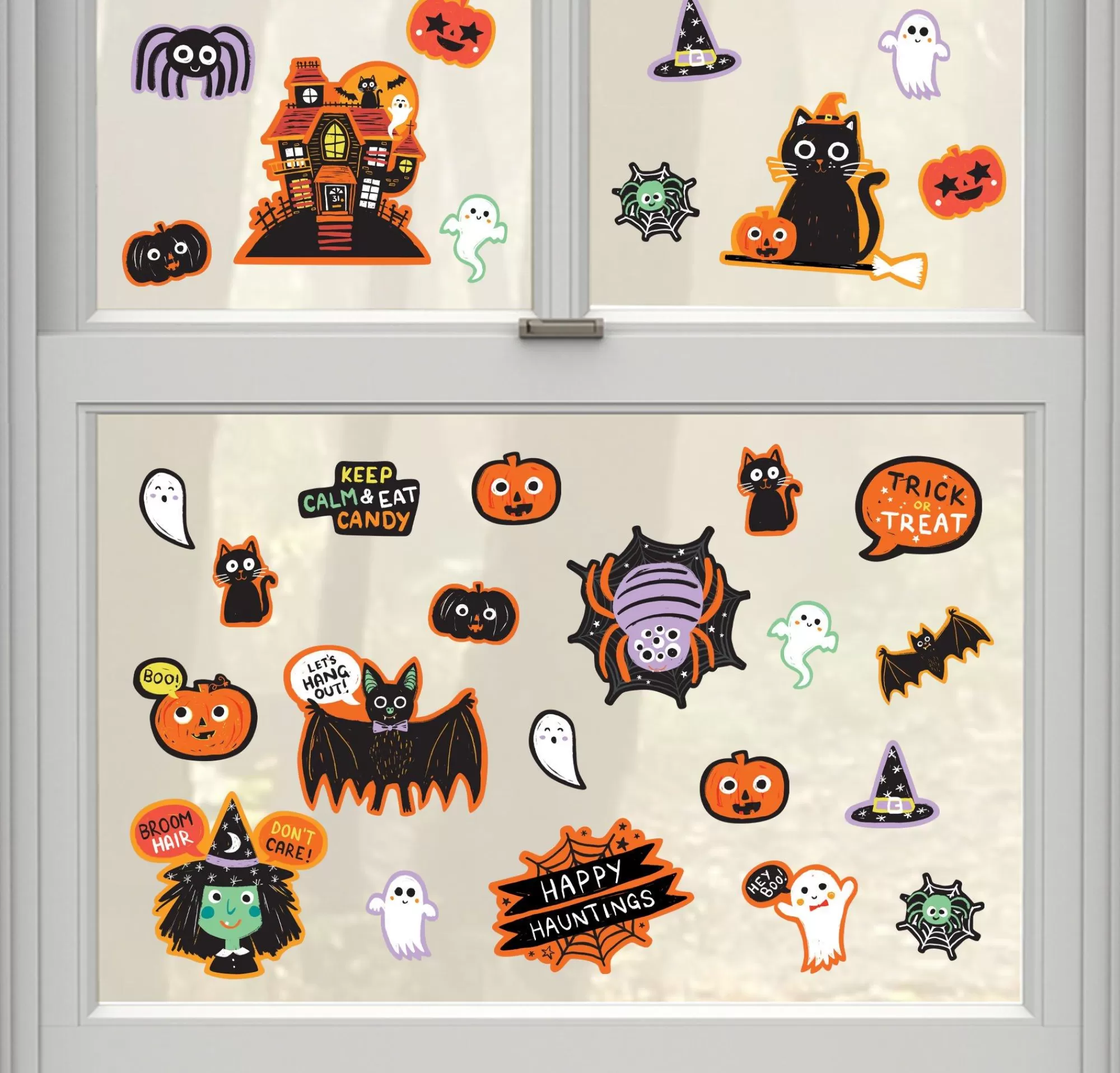 Party City Window & Wall Décor | Spooky Friends Halloween Cardstock Cutouts, 30Pc