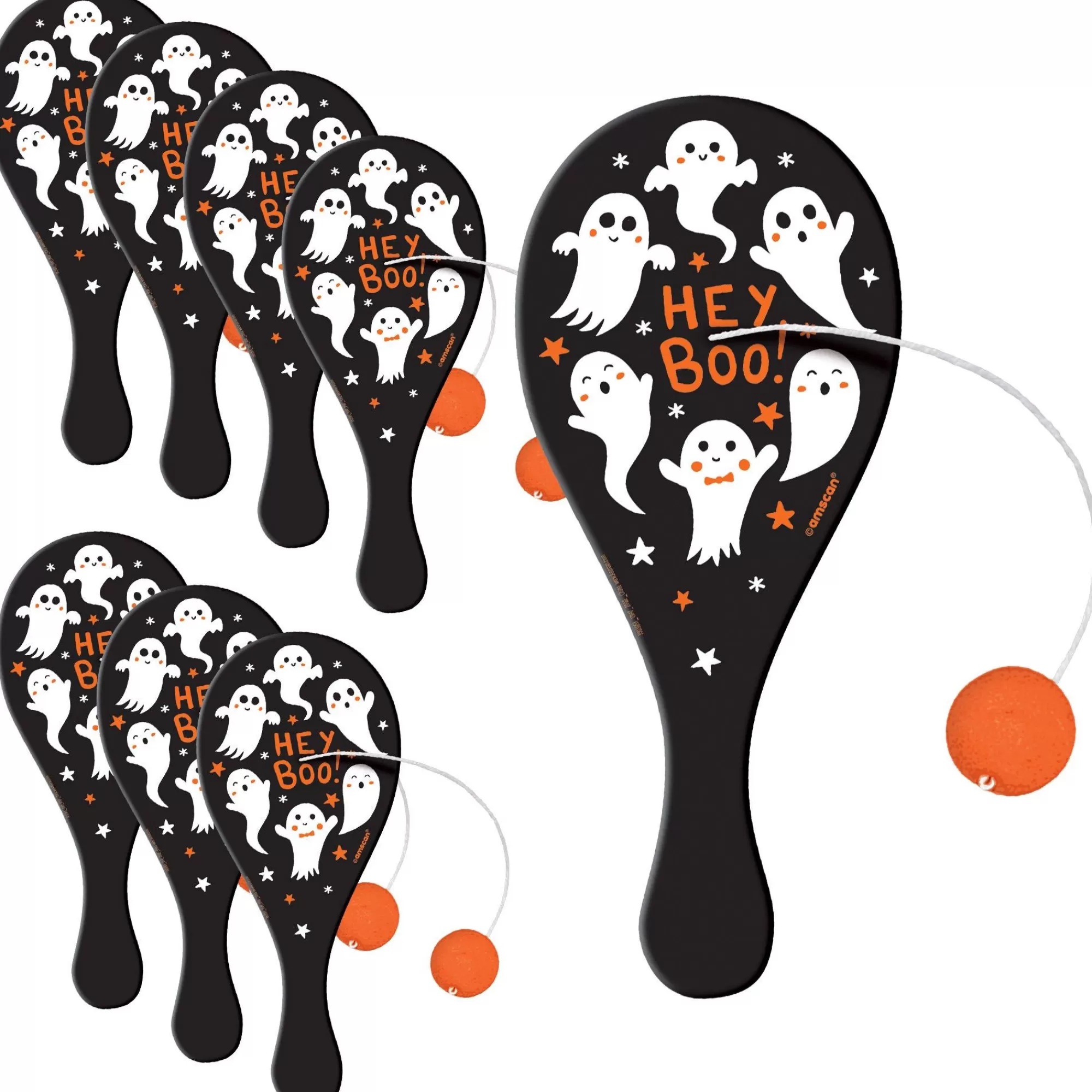 Party City Trunk Or Treat | Spooky Friends Halloween Paddle Balls, 8Ct