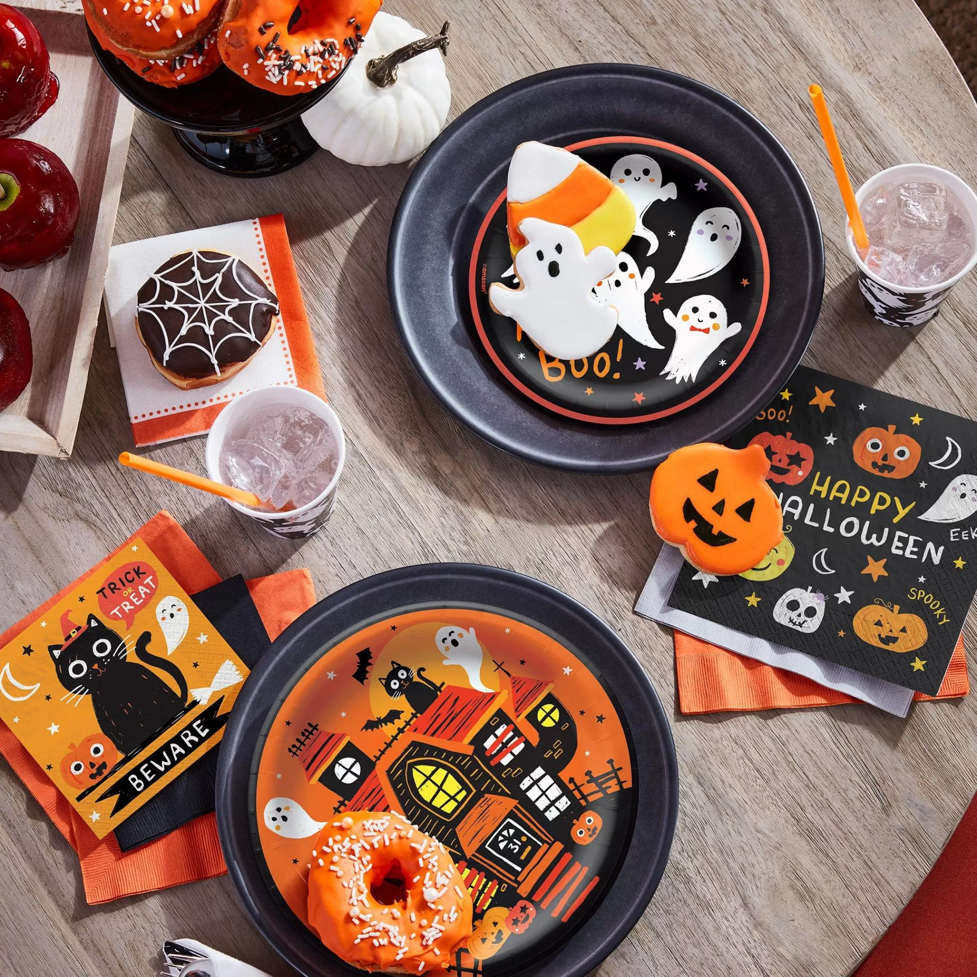 Party City Spooky Friends | Spooky Friends Halloween Paper Beverage Napkins, 5In, 100Ct