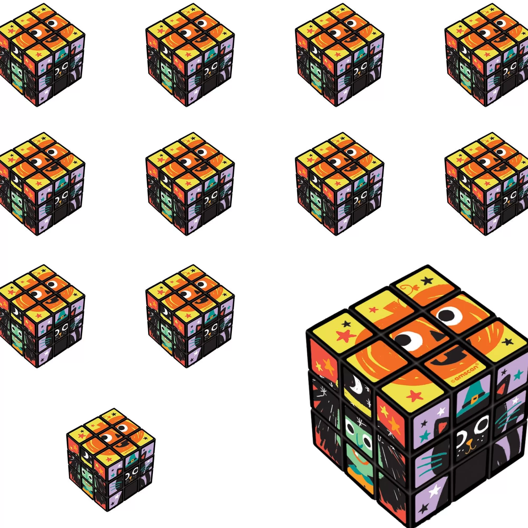 Party City Trunk Or Treat | Spooky Friends Halloween Puzzle Cubes, 12Ct