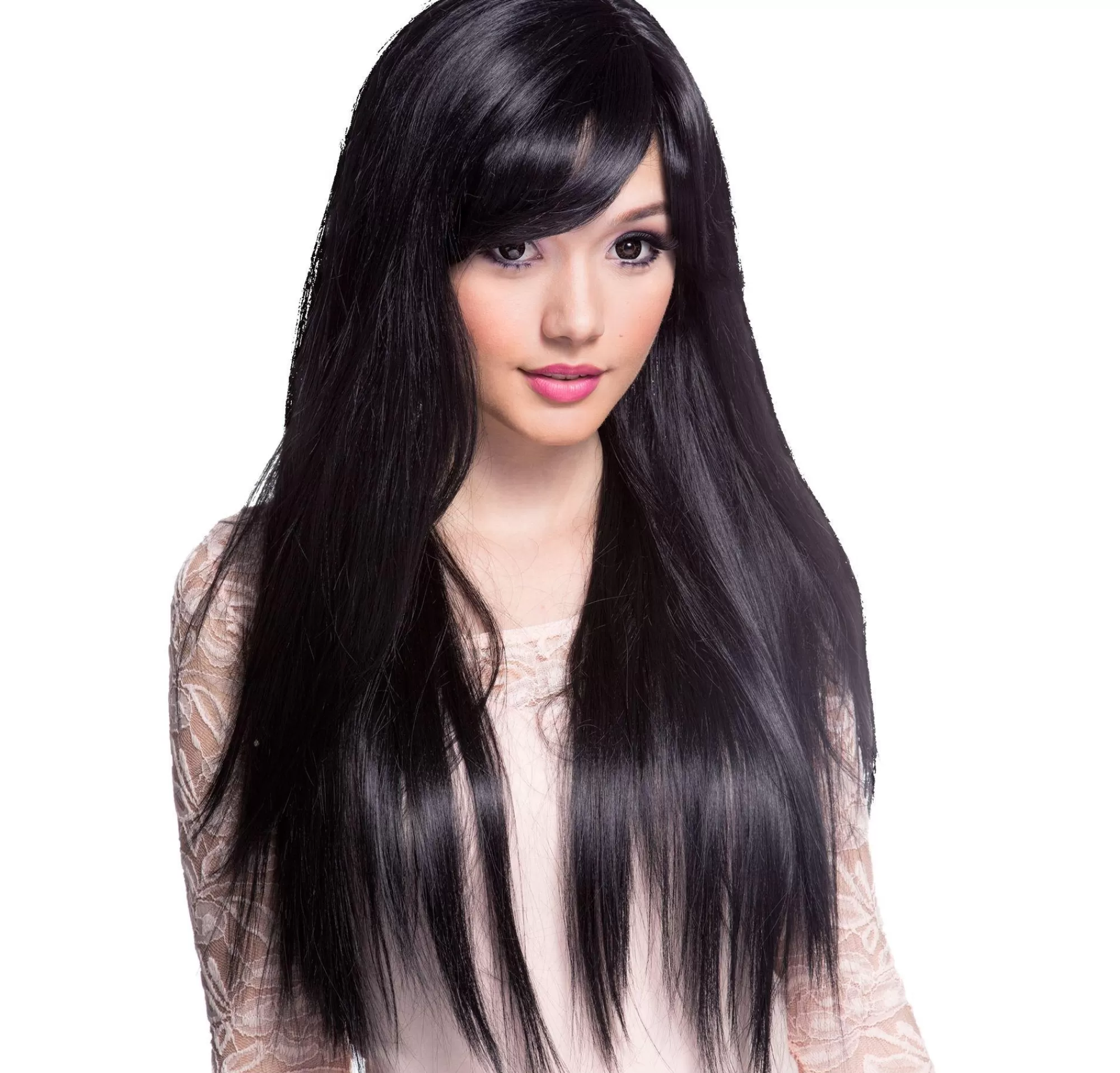 Party City Wigs-Stylish Long Black Wig